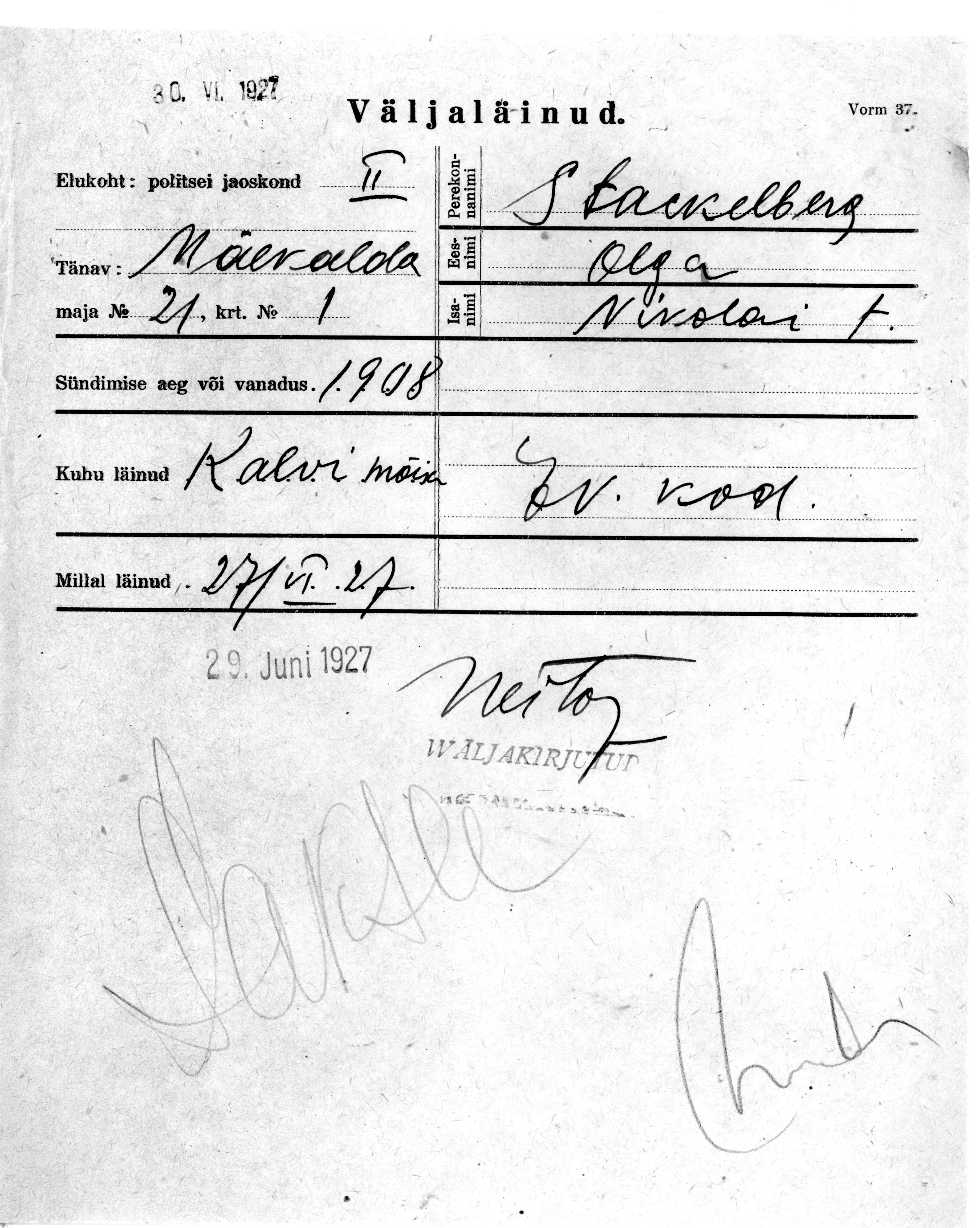 Stackelberg, Olga, Nikolai