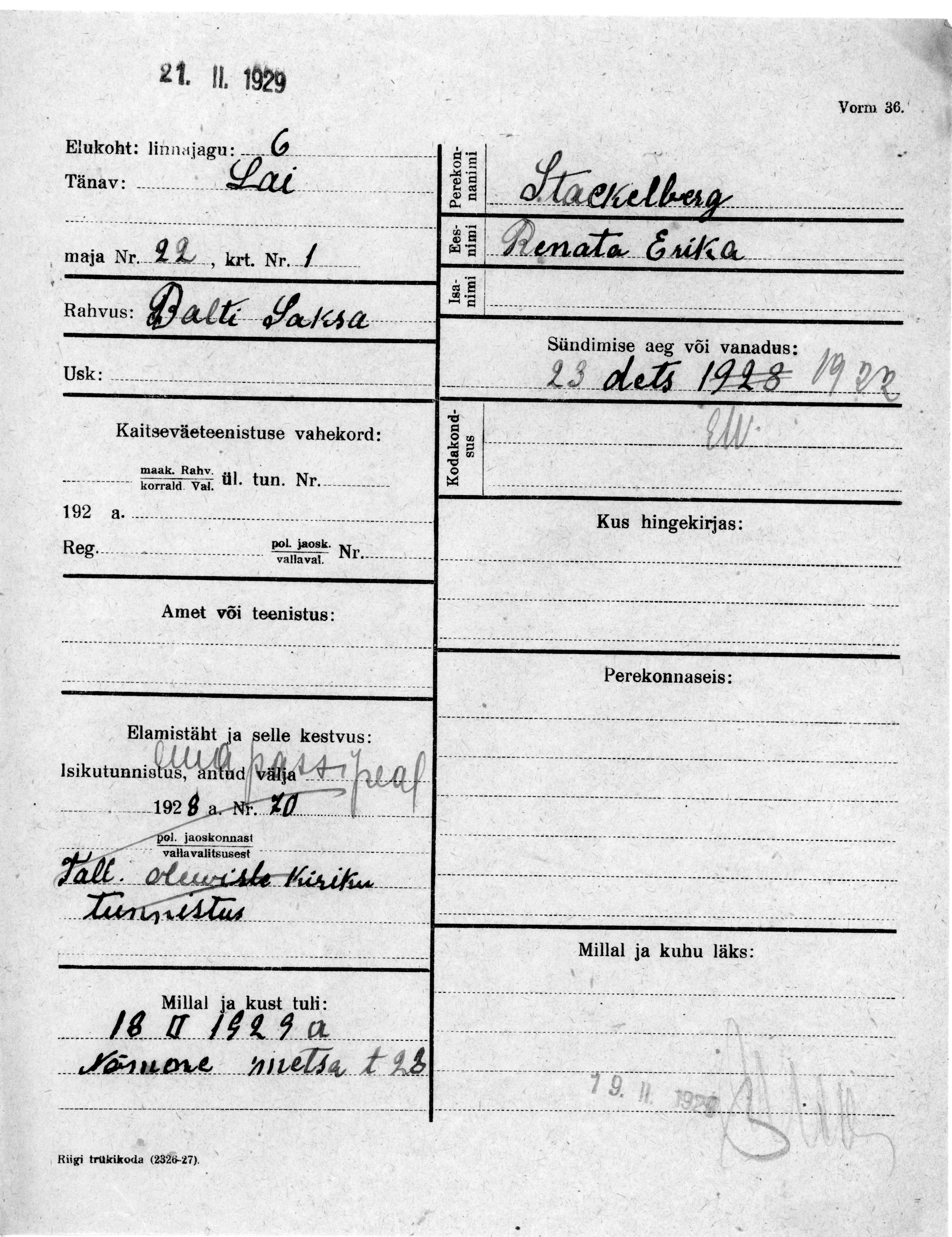 Stackelberg, Renata erika