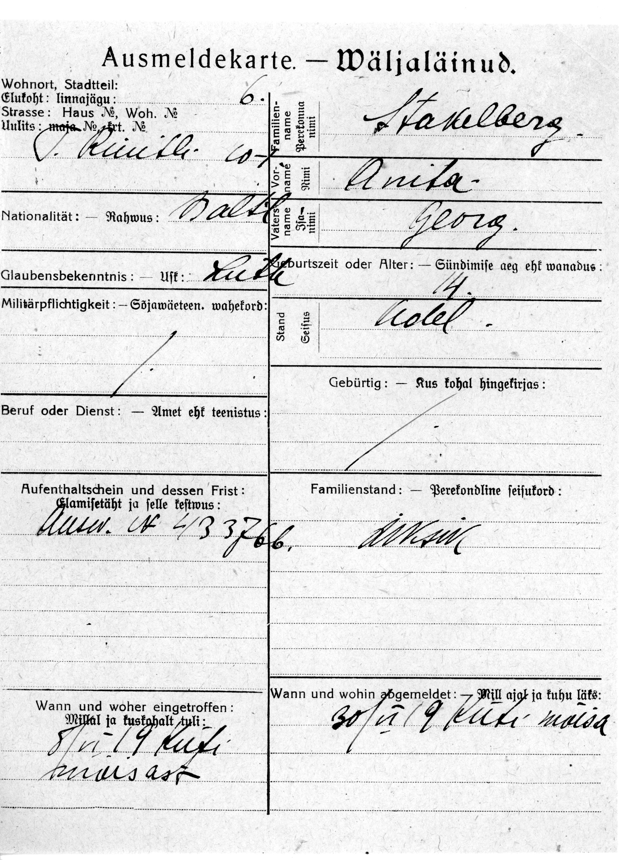 Stakelberg, Anita, Georg