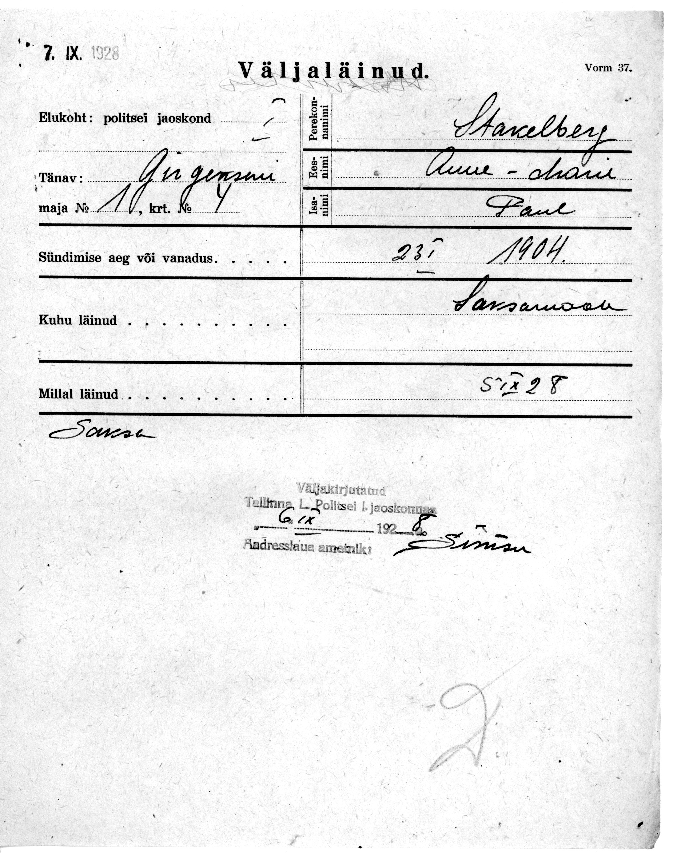 Stakelberg, Anna-Marie, Paul