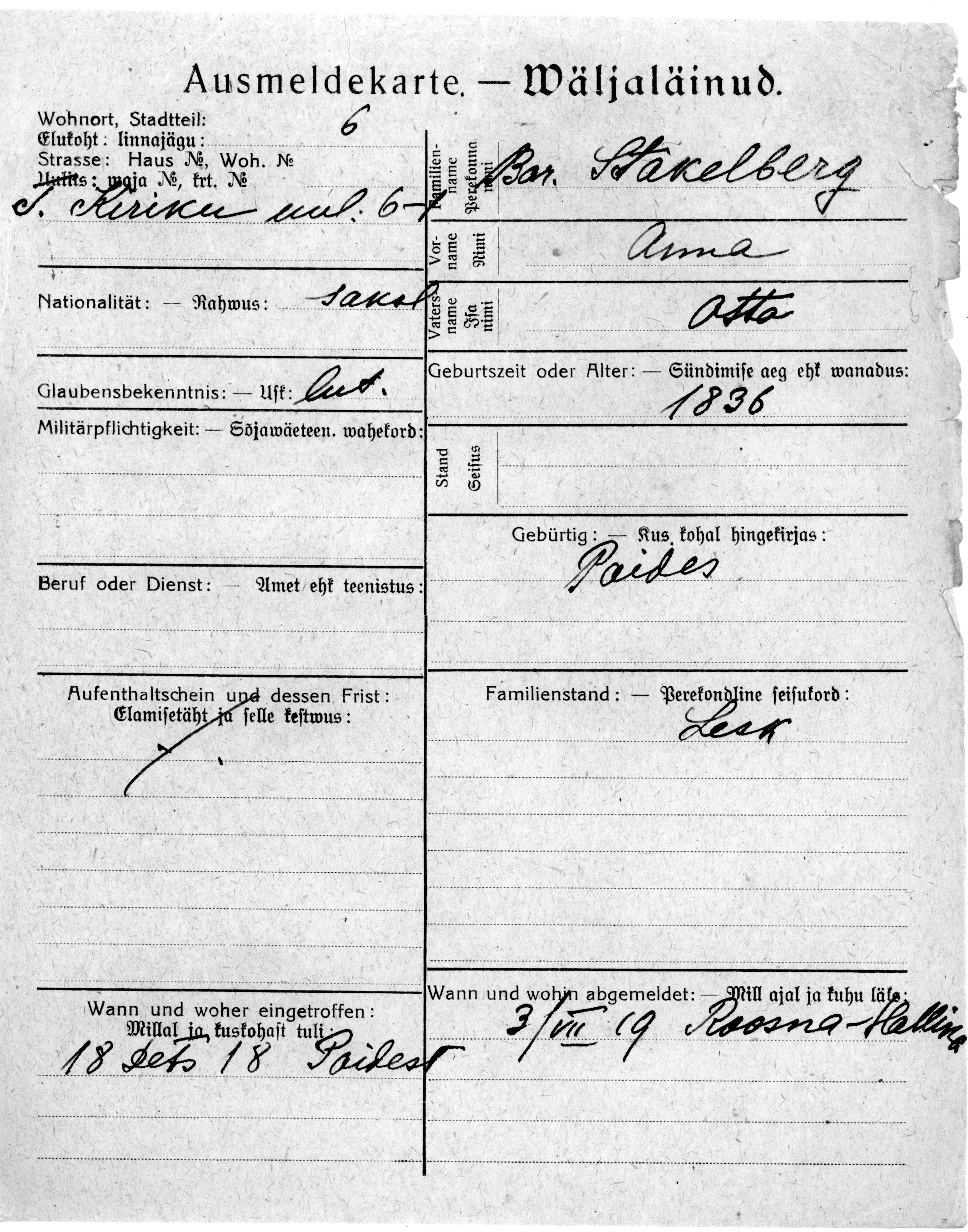 Stakelberg, Anna, Otto