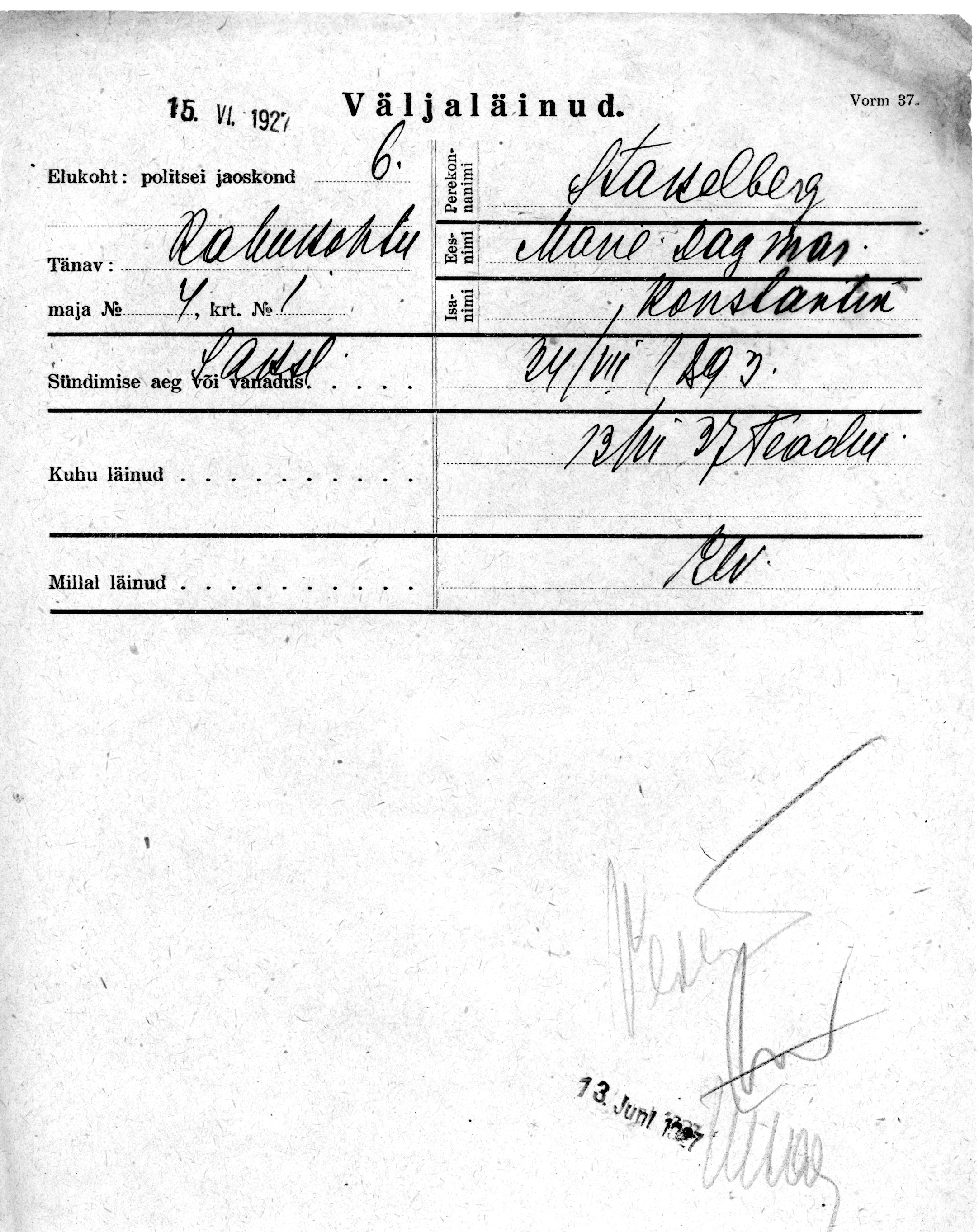 Stakelberg, Marie-Dagmar, Konstantin