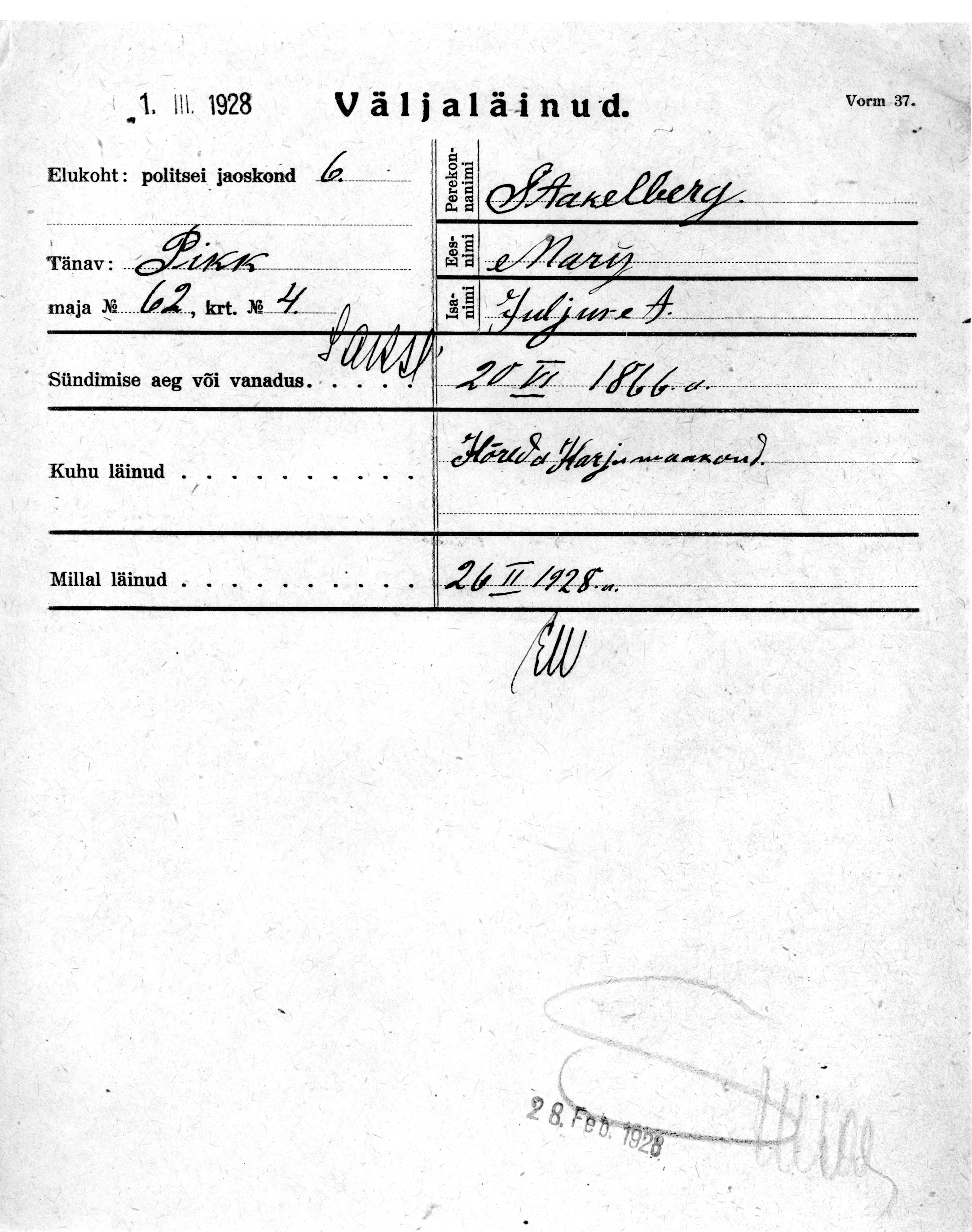 Stakelberg, Mary, Juljus