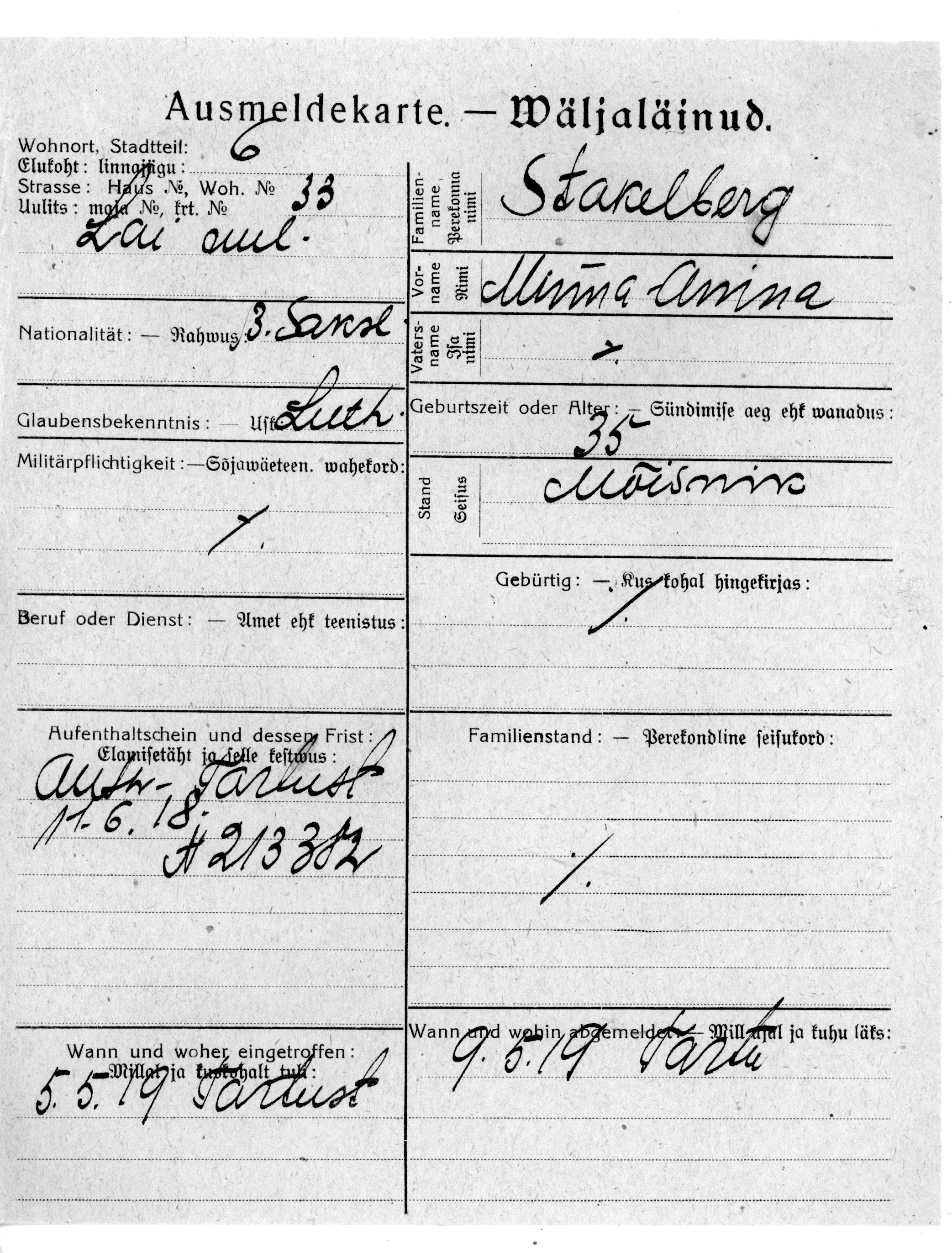 Stakelberg, Minna-Anina