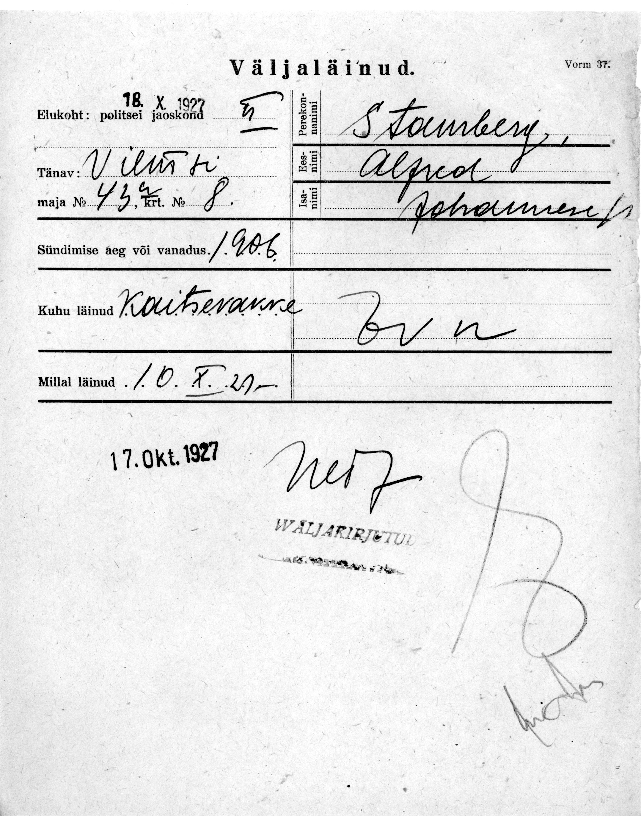 Stamberg, Alfred, Johannes