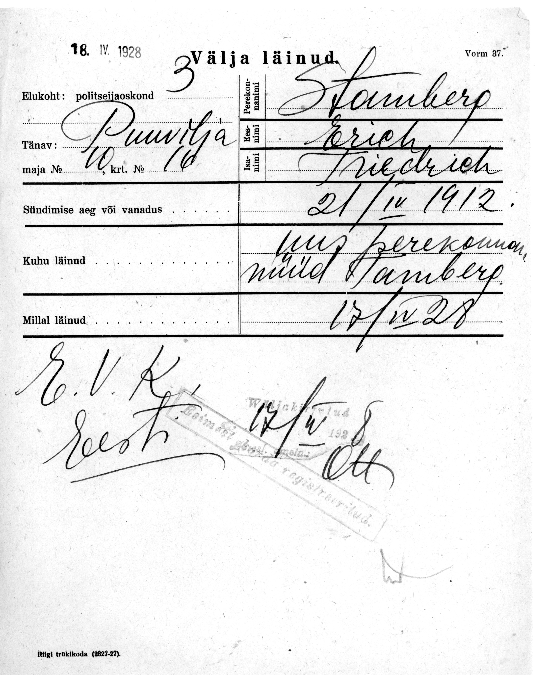 Stamberg, Erich, Friedrich