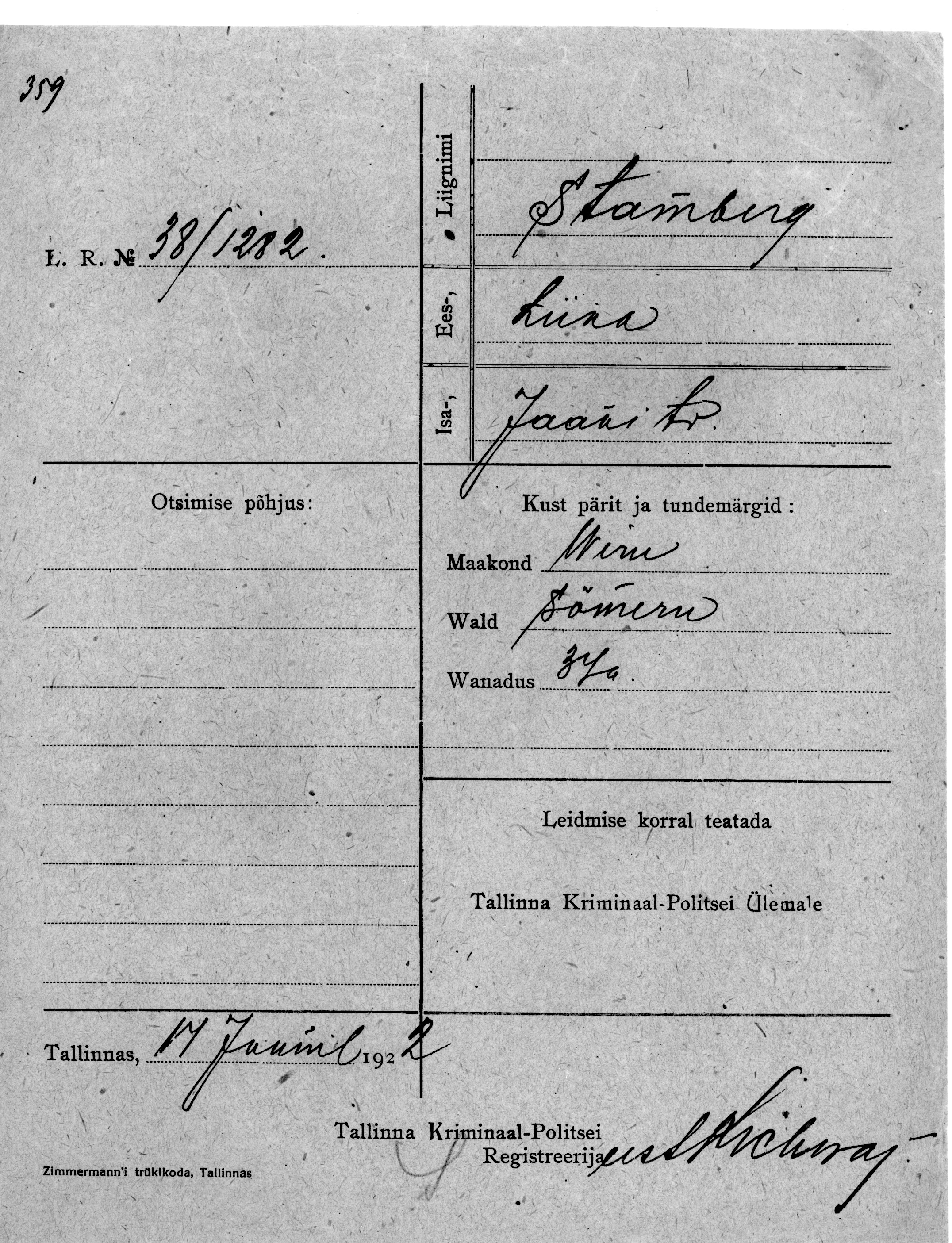 Stamberg, Liina, Jaan