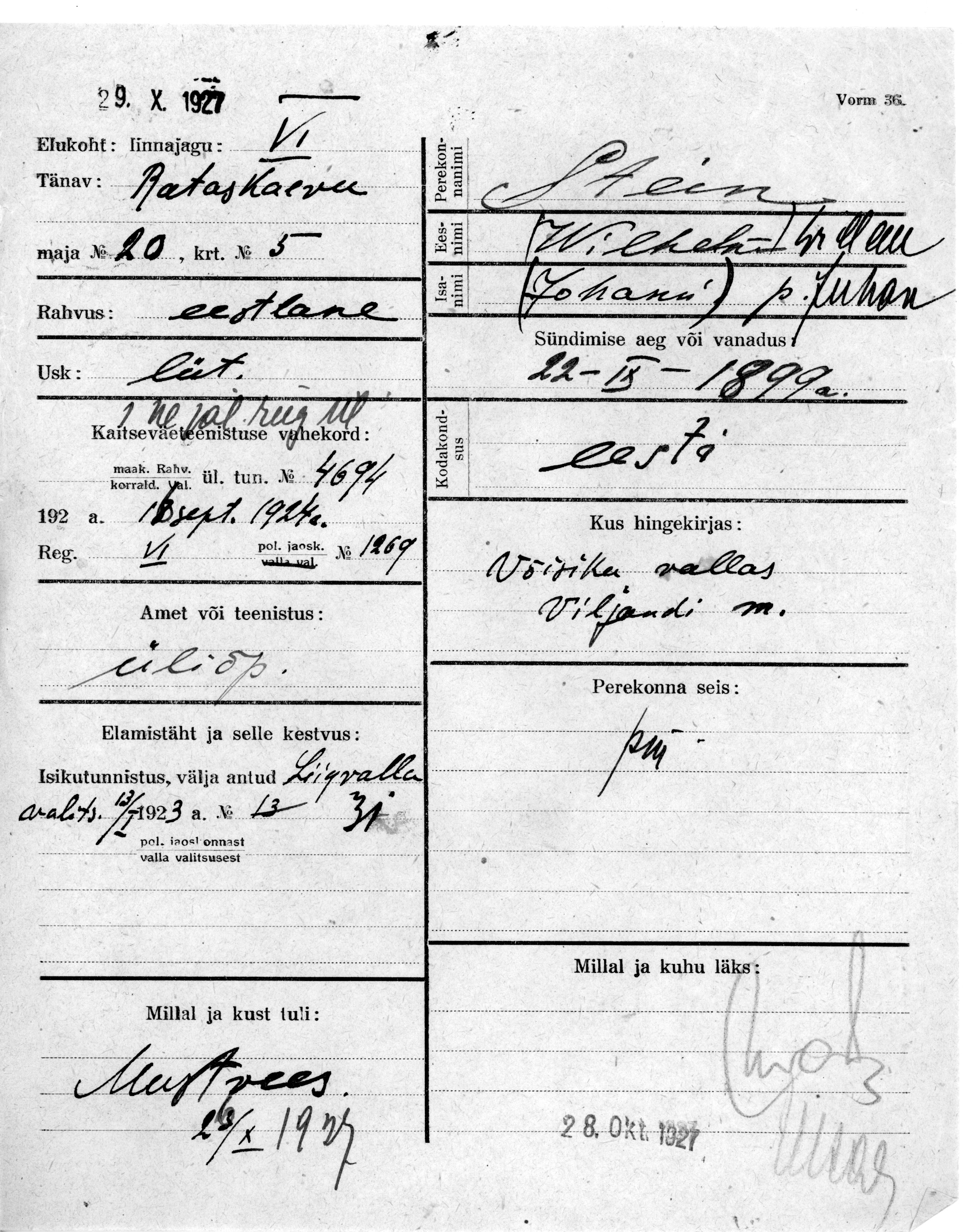 Stein, (wilhelm)willem, (johann)juhan