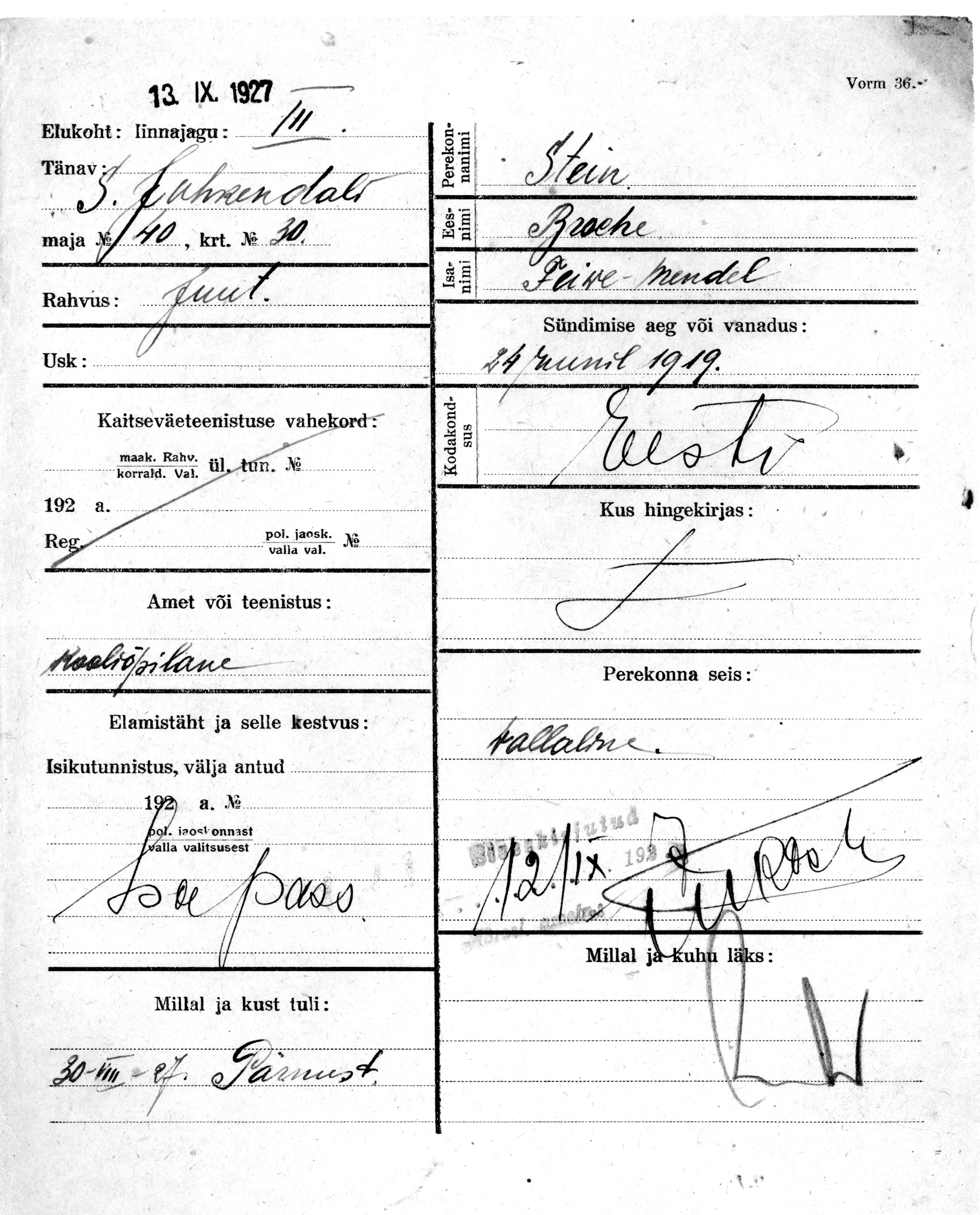 Stein, Broche, Feiwe-Mendel