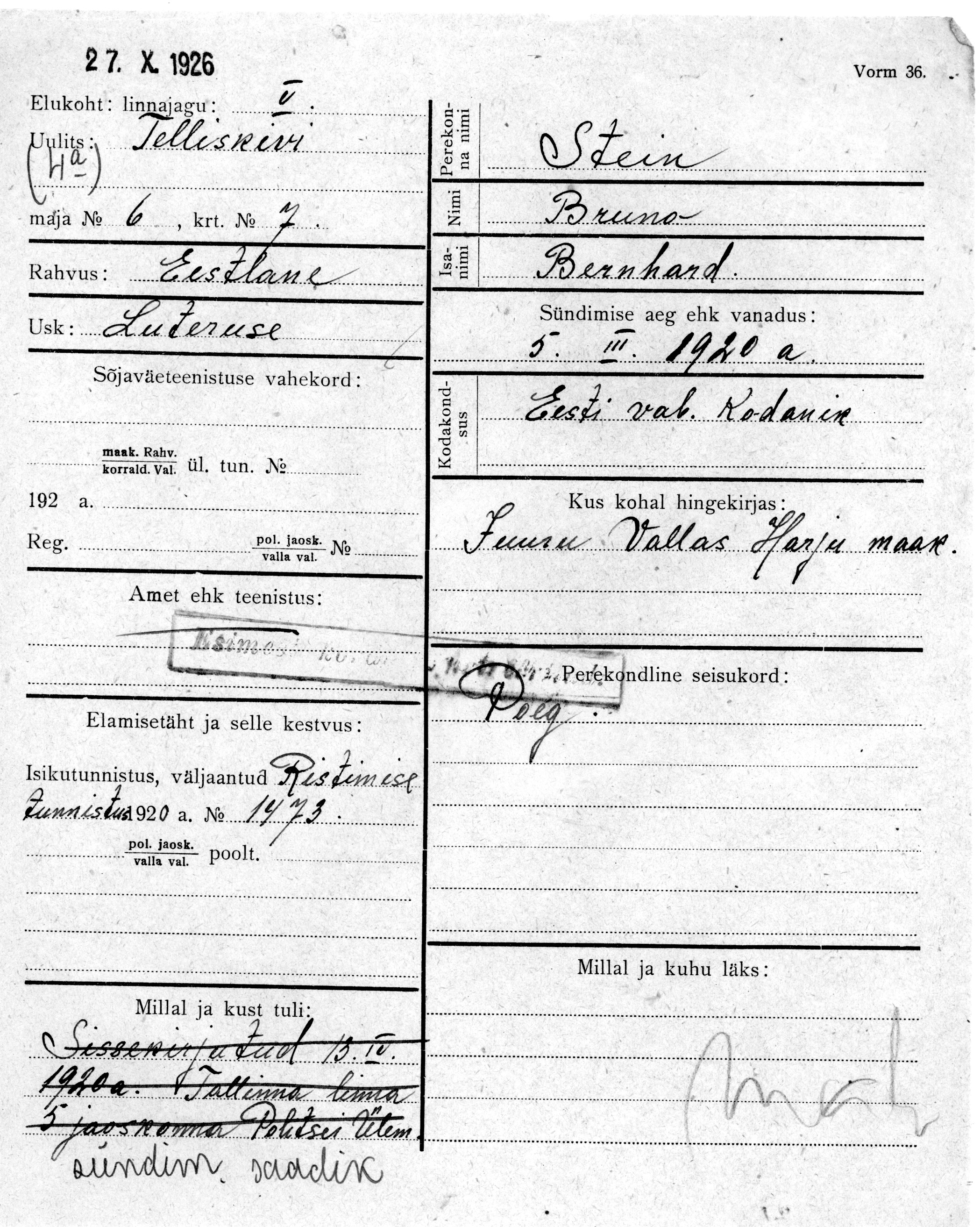 Stein, Bruno, Bernhard