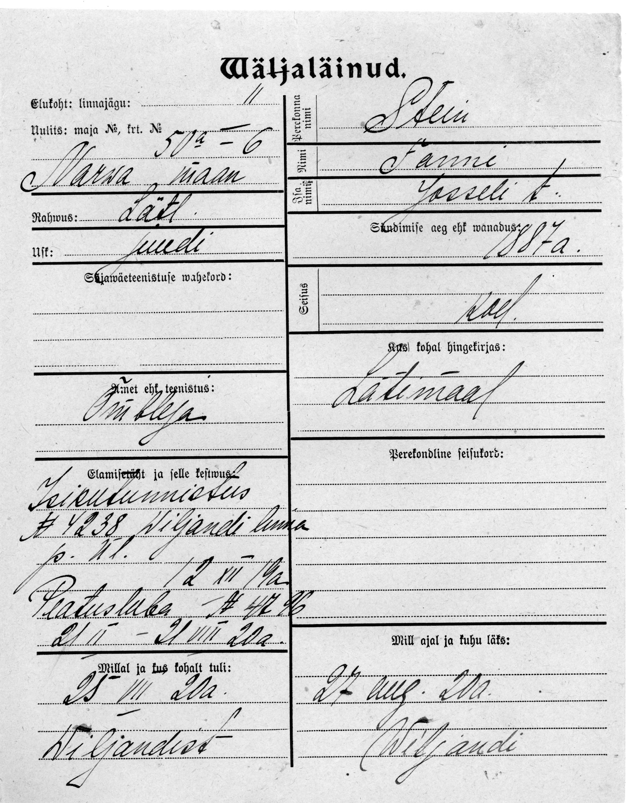 Stein, Fanni, Jossel