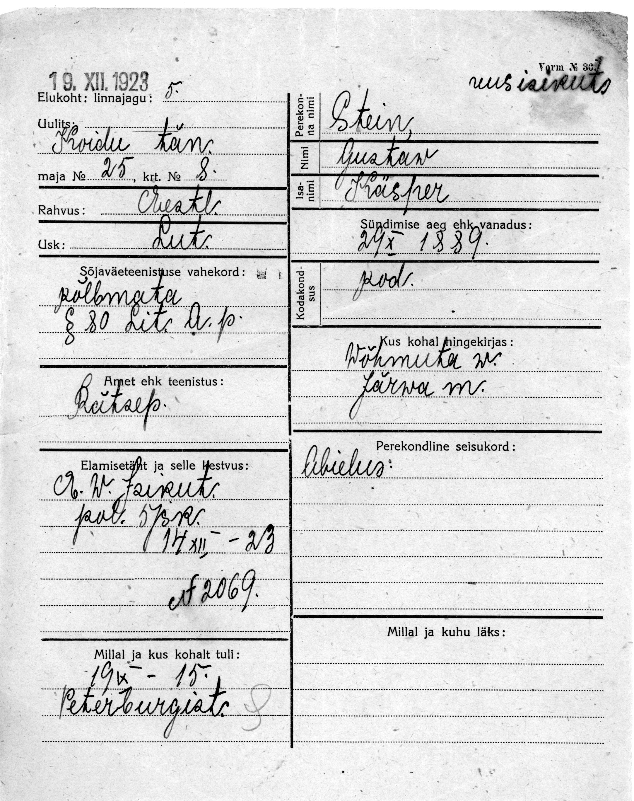 Stein, Gustaw, Käsper