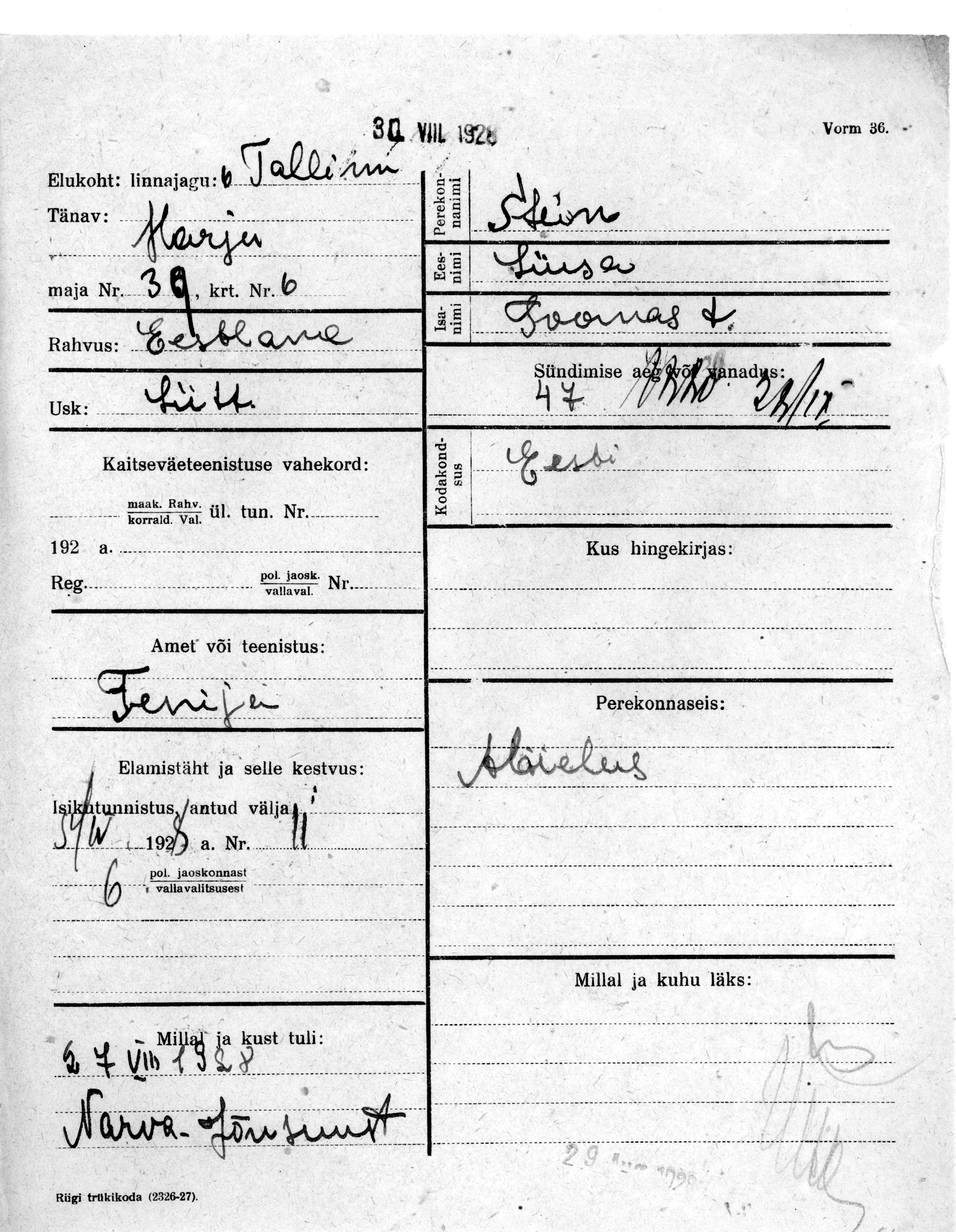 Stein, Liisa, Toomas