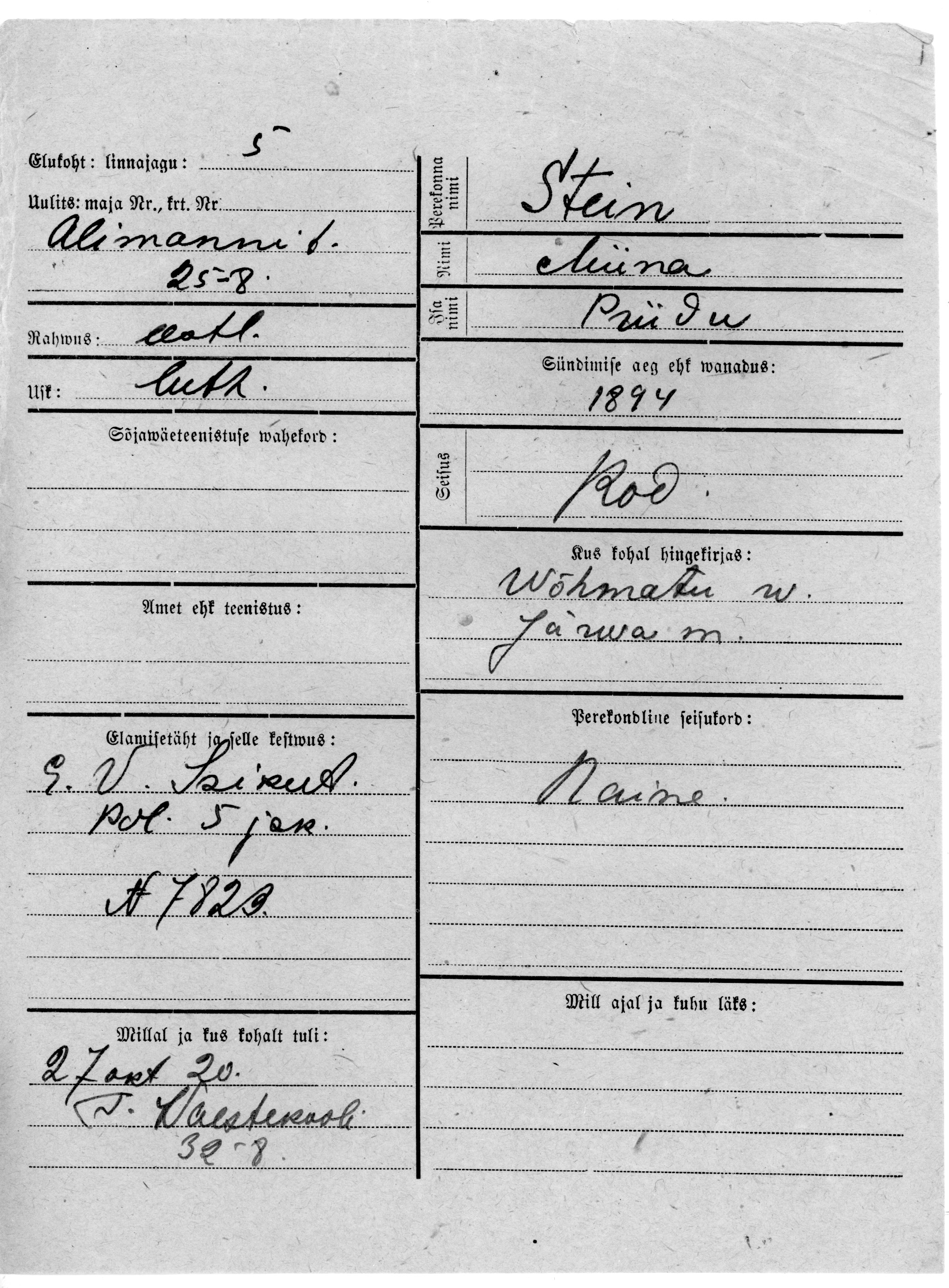 Stein, Miina, Priidu