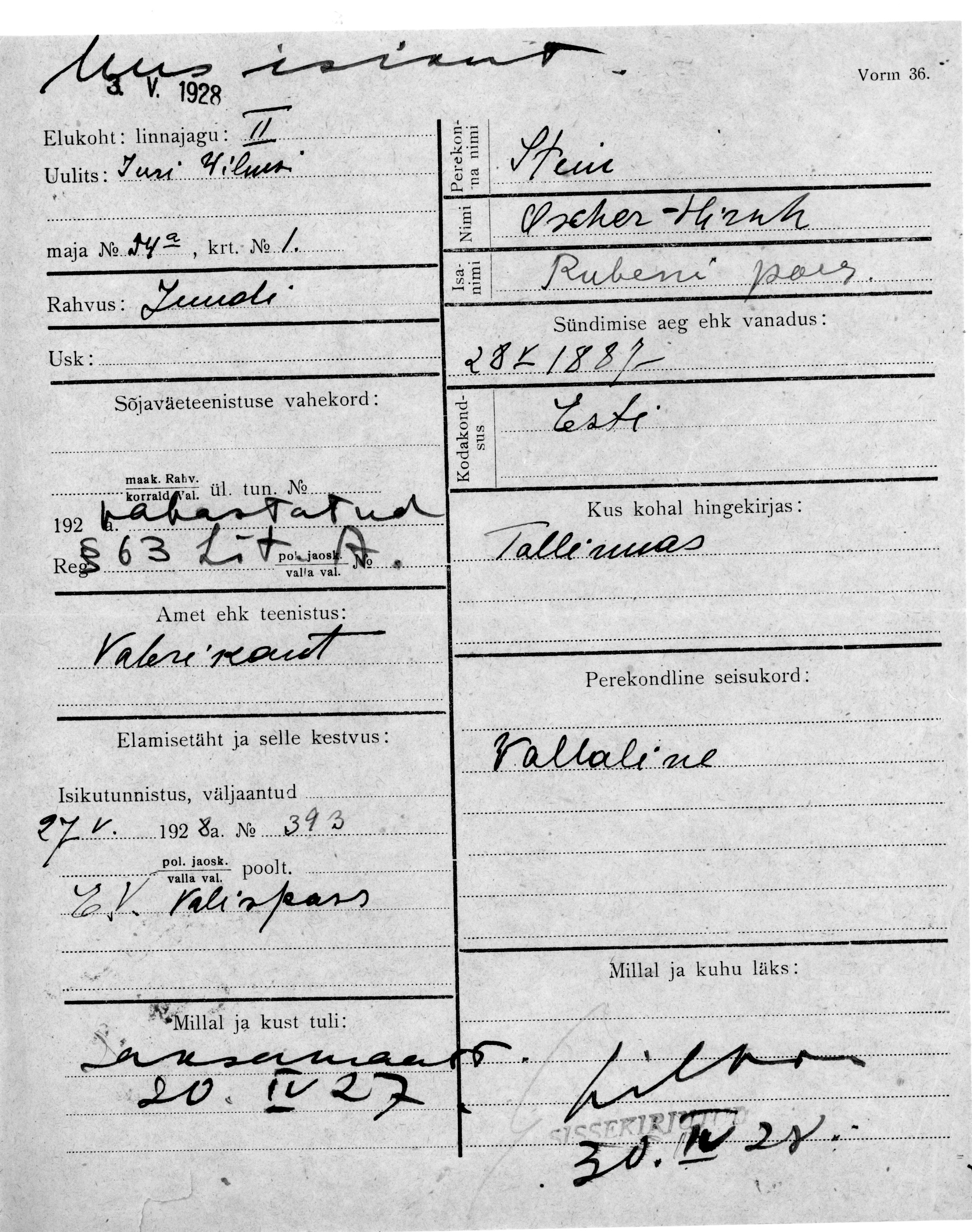 Stein, Oscher-Hirsh, Ruben