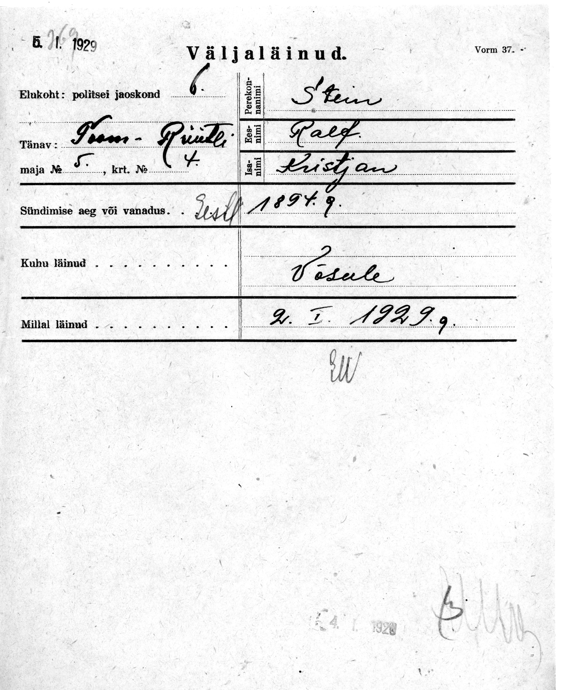 Stein, Ralf, Kristjan