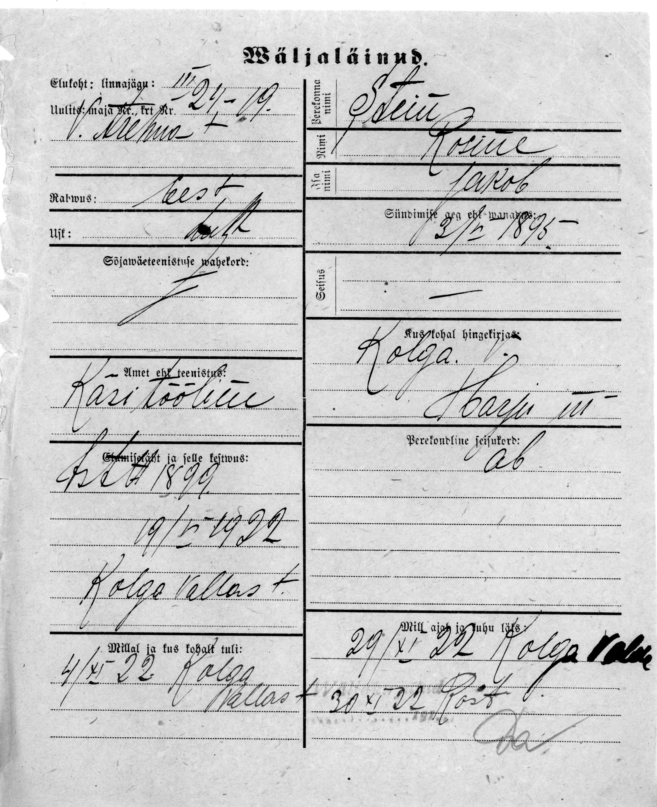 Stein, Rosine, Jakob