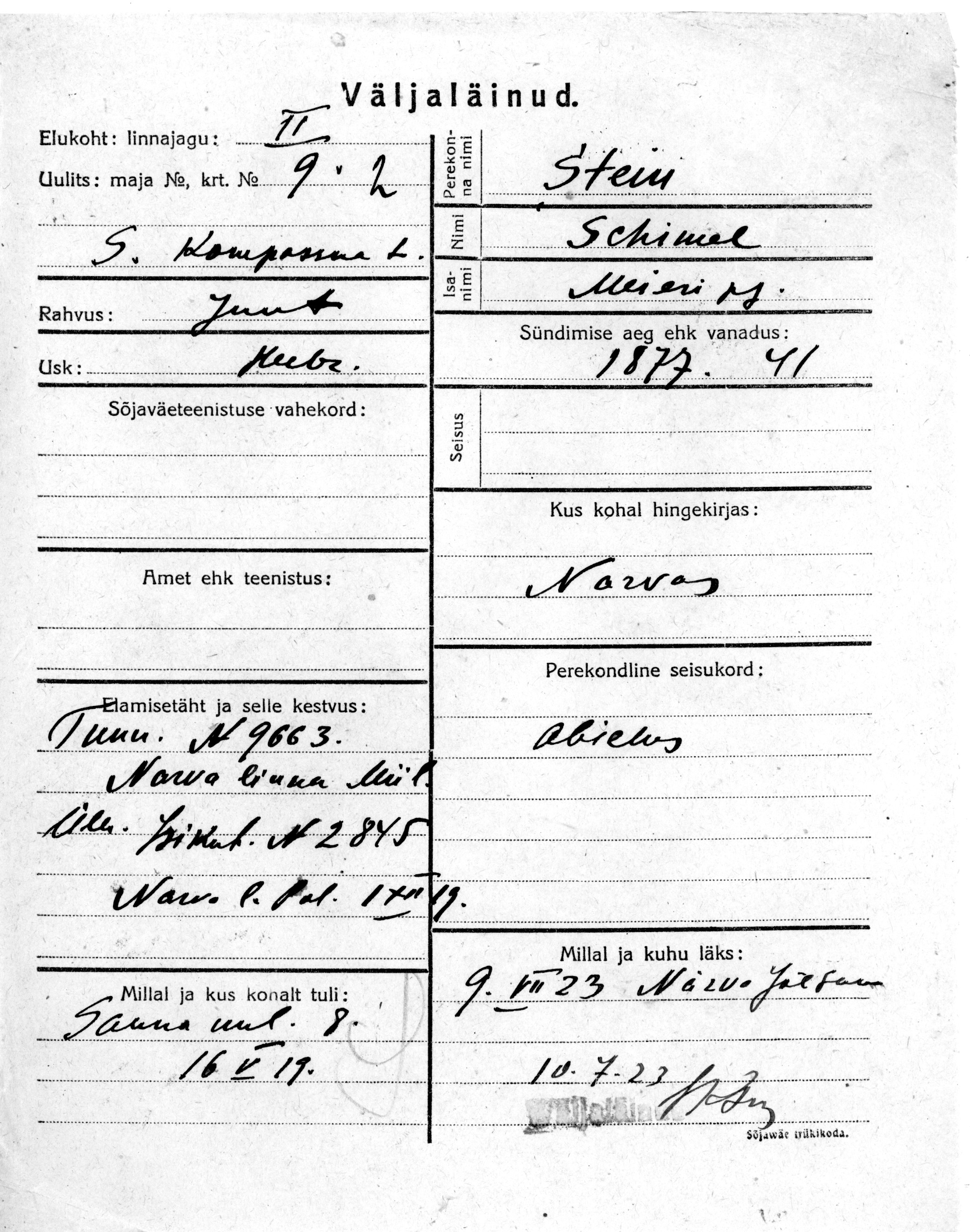 Stein, Schimel, Meier