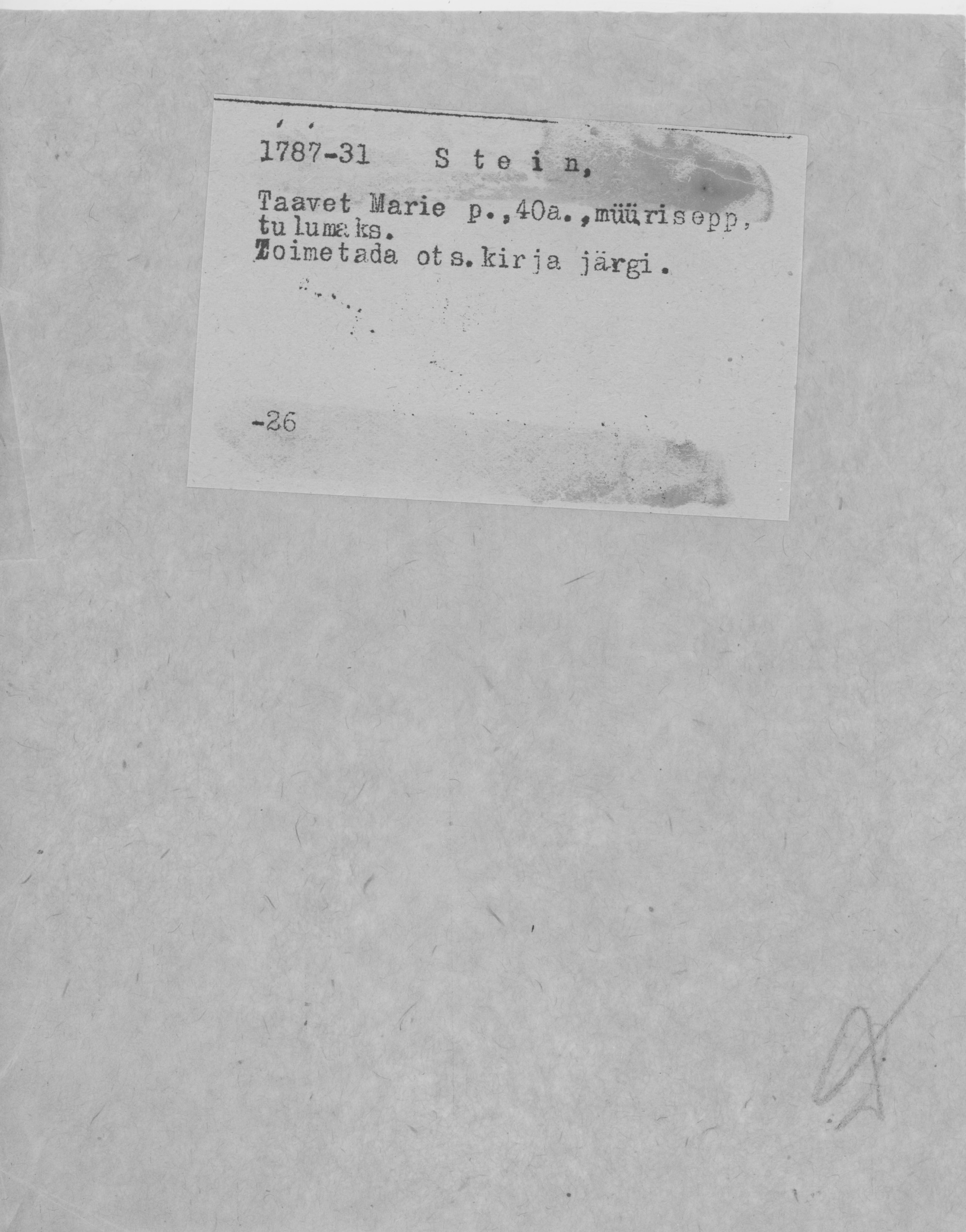 Stein, Taavet, Marie