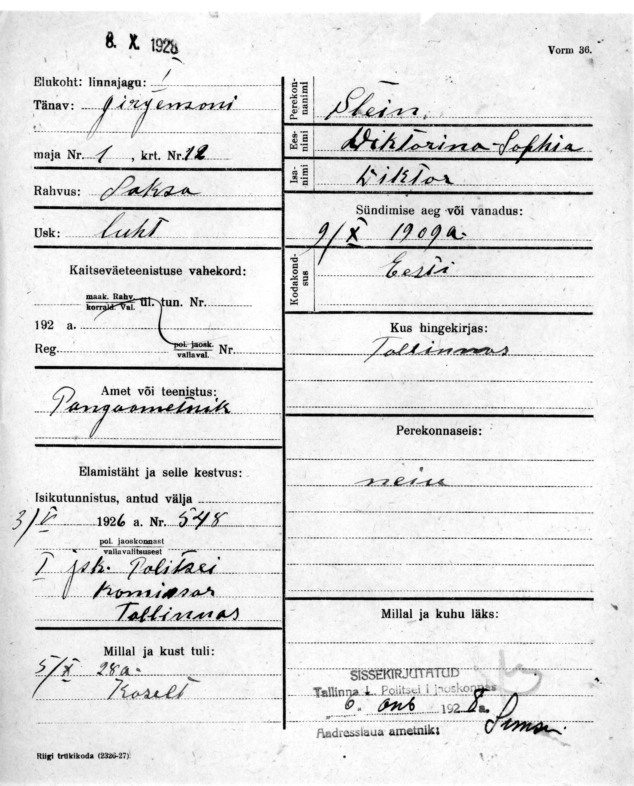 Stein, Wiktorina-Sophia, Wiktor