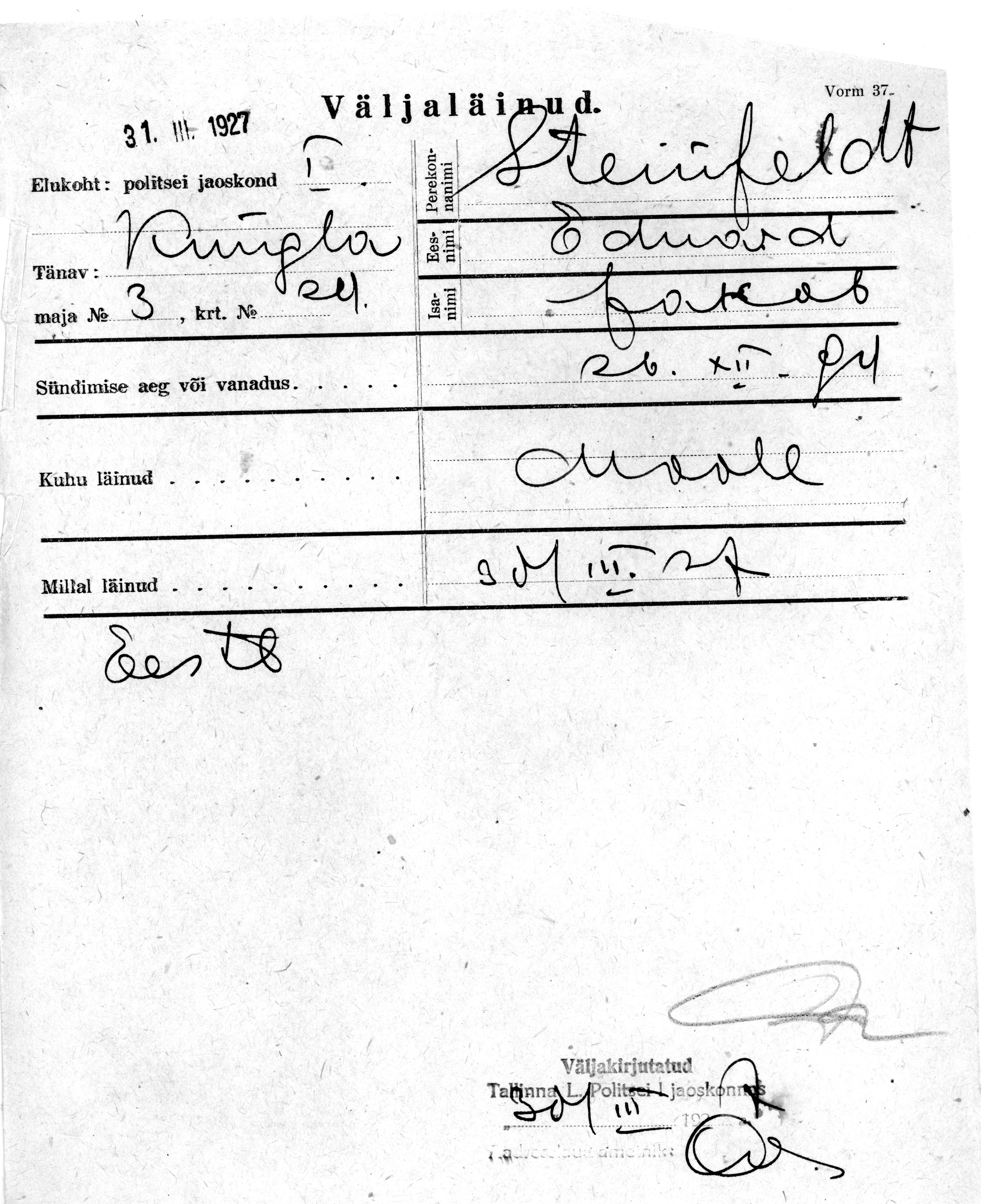 Steinfeldt, Eduard, Jakob