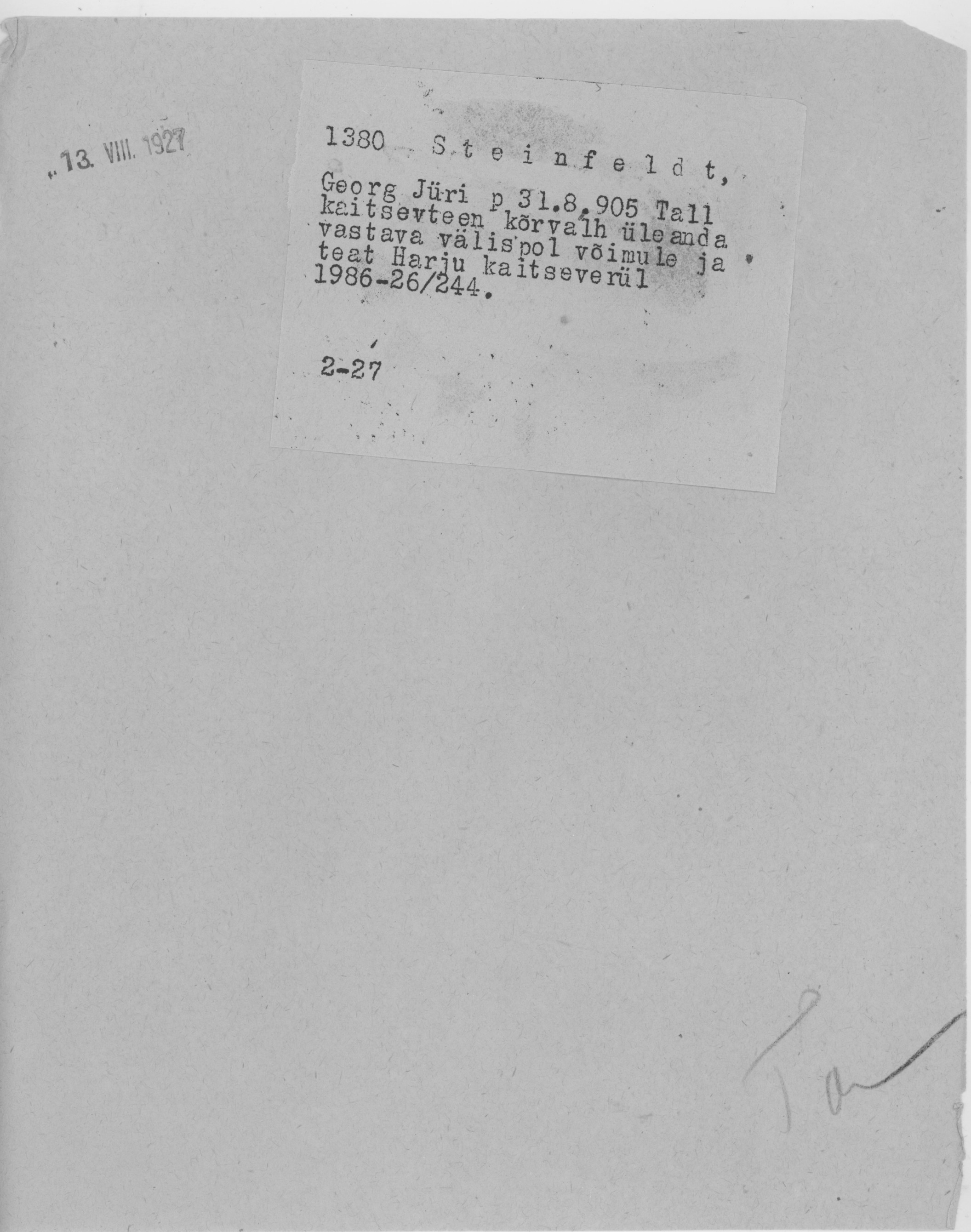 Steinfeldt, Georg, Jüri