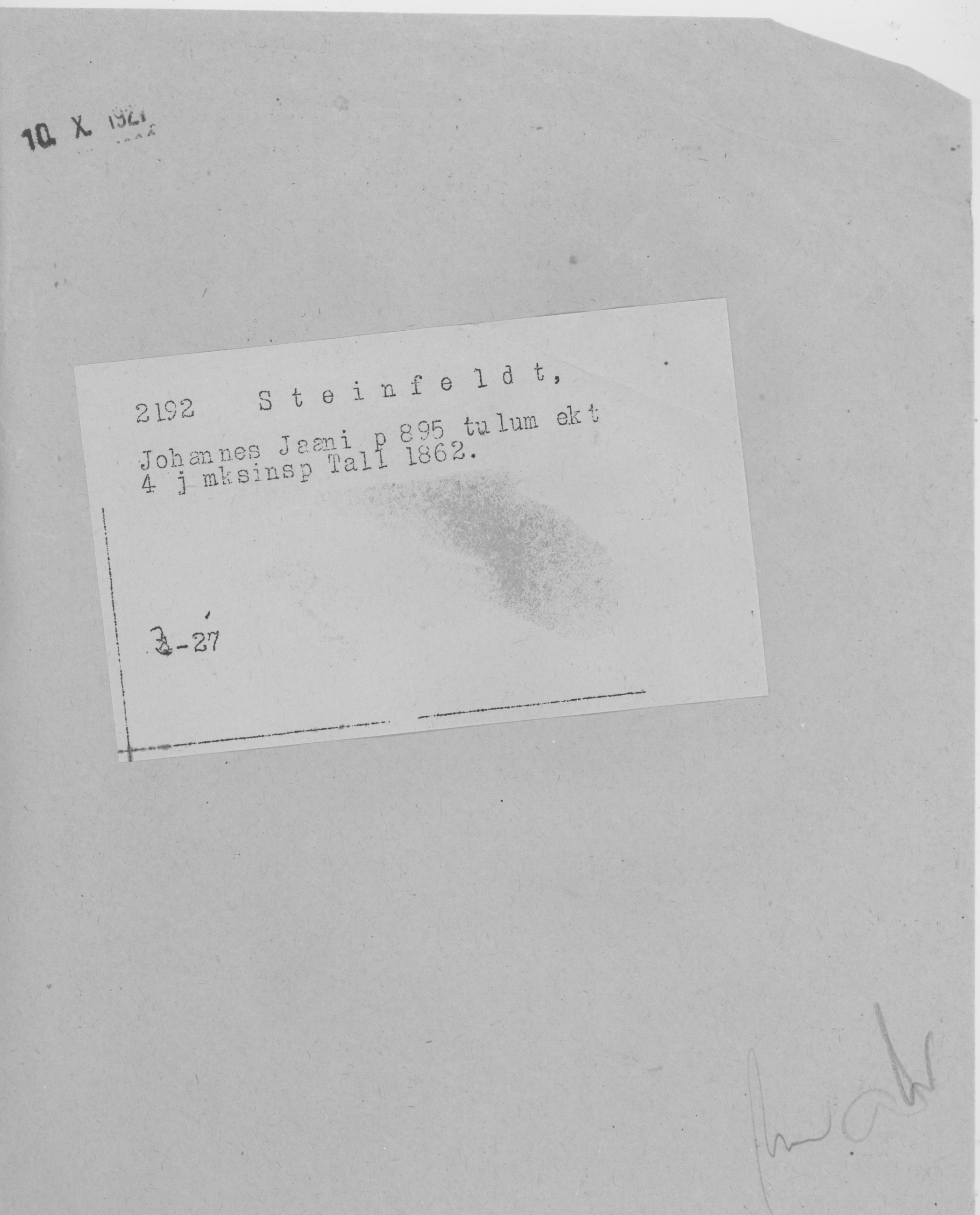 Steinfeldt, Johannes, Jaan