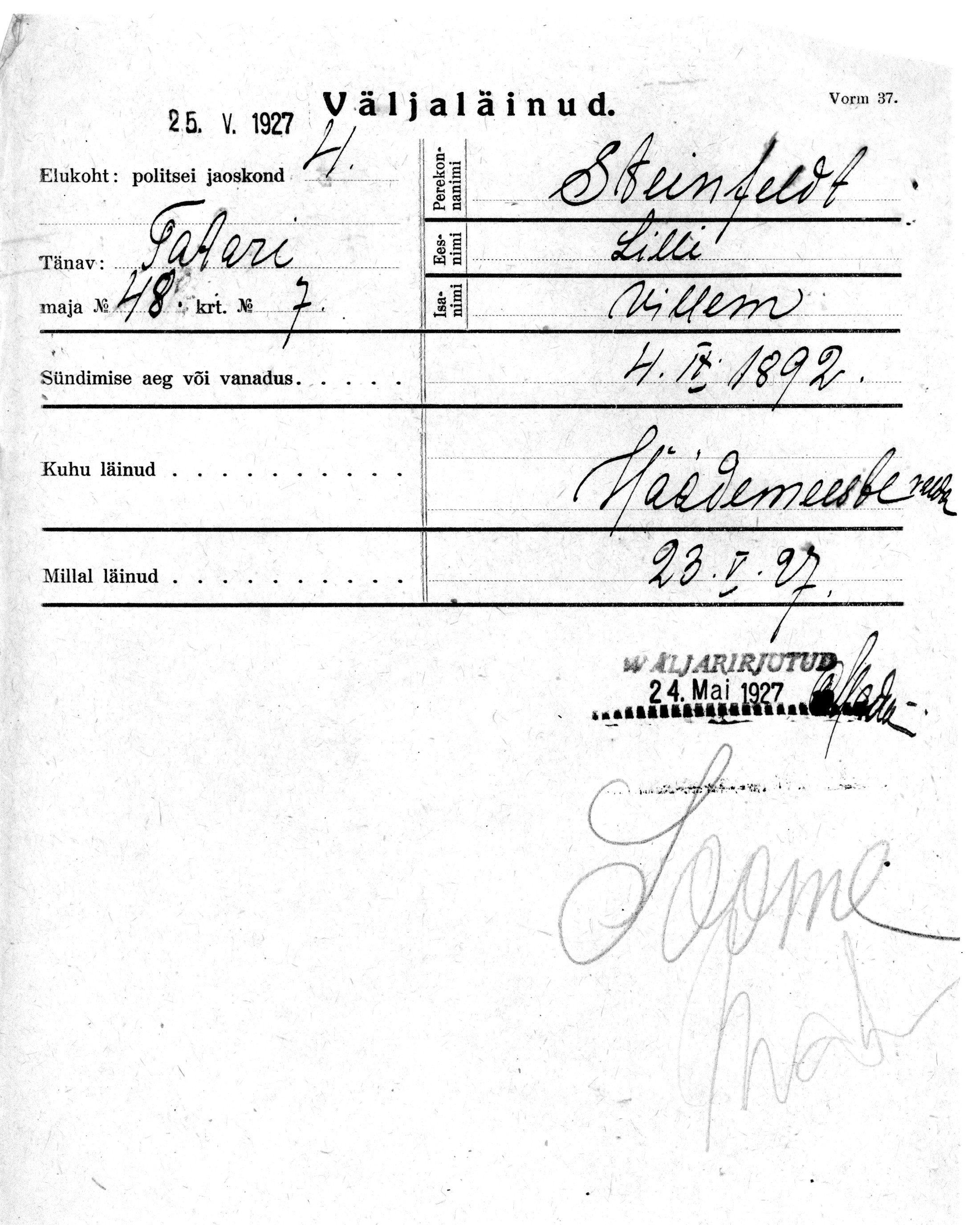 Steinfeldt, Lilli, Willem