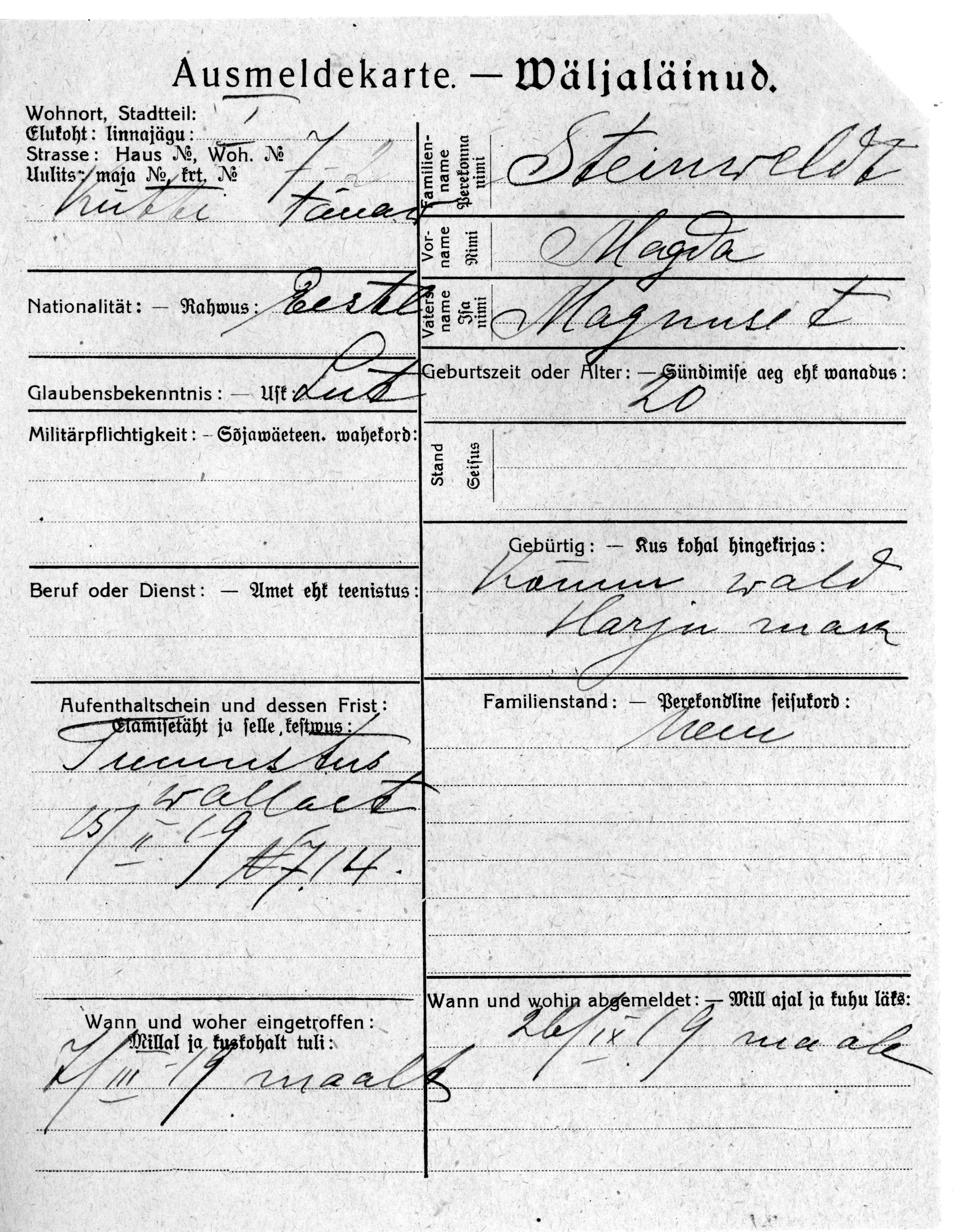 Steinfeldt, Magda, Magnus