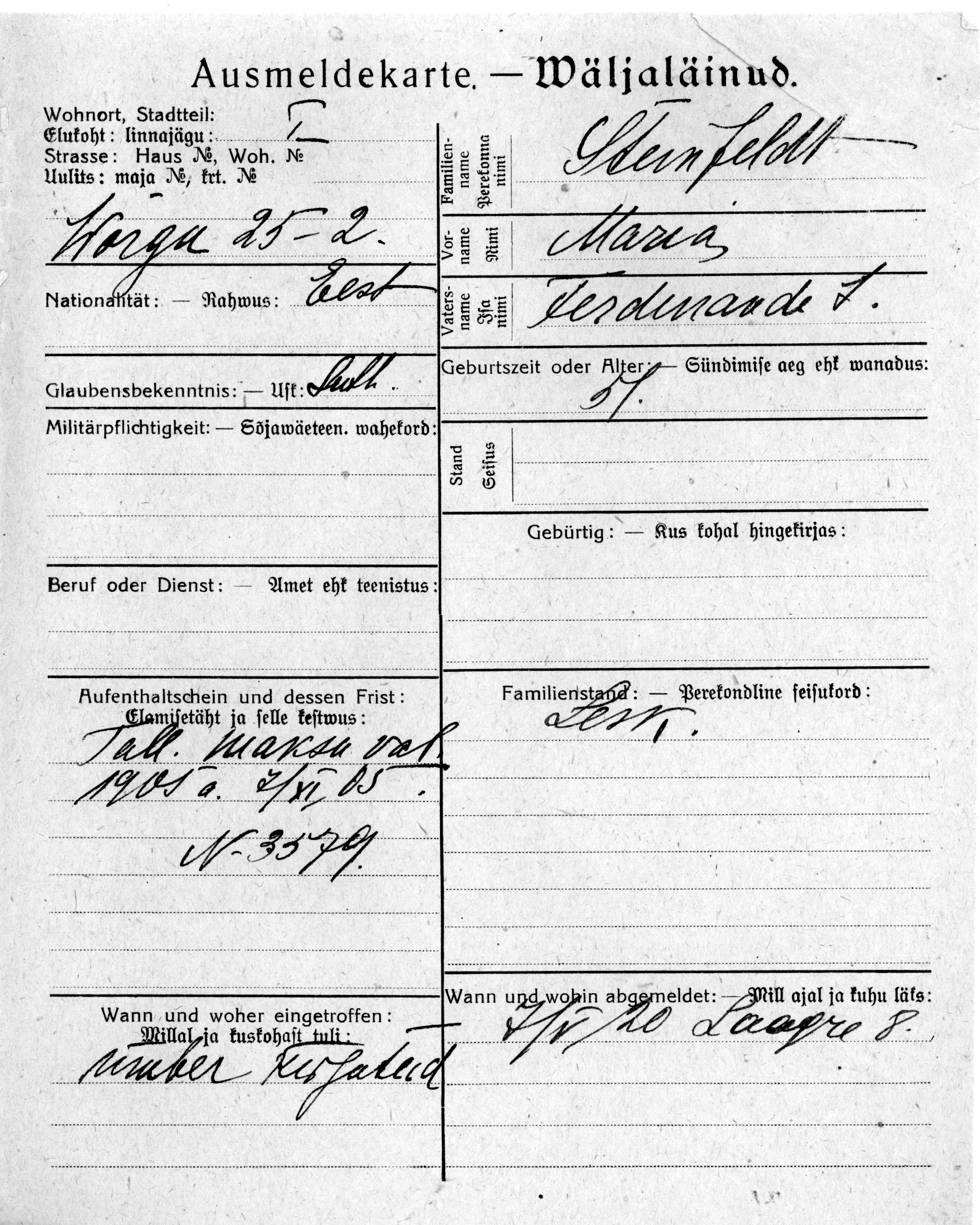 Steinfeldt, Maria, Ferdinand