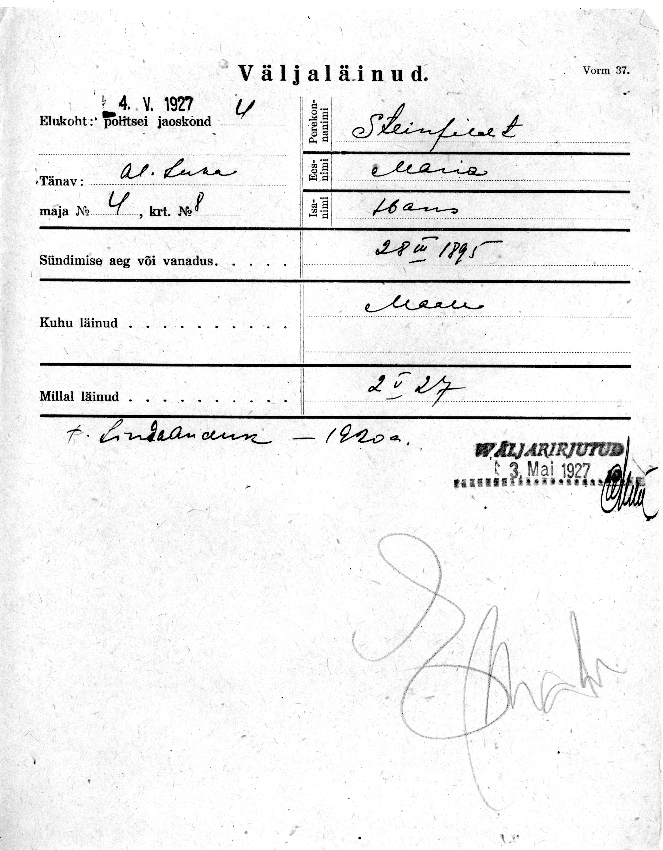 Steinfeldt, Maria, Hans