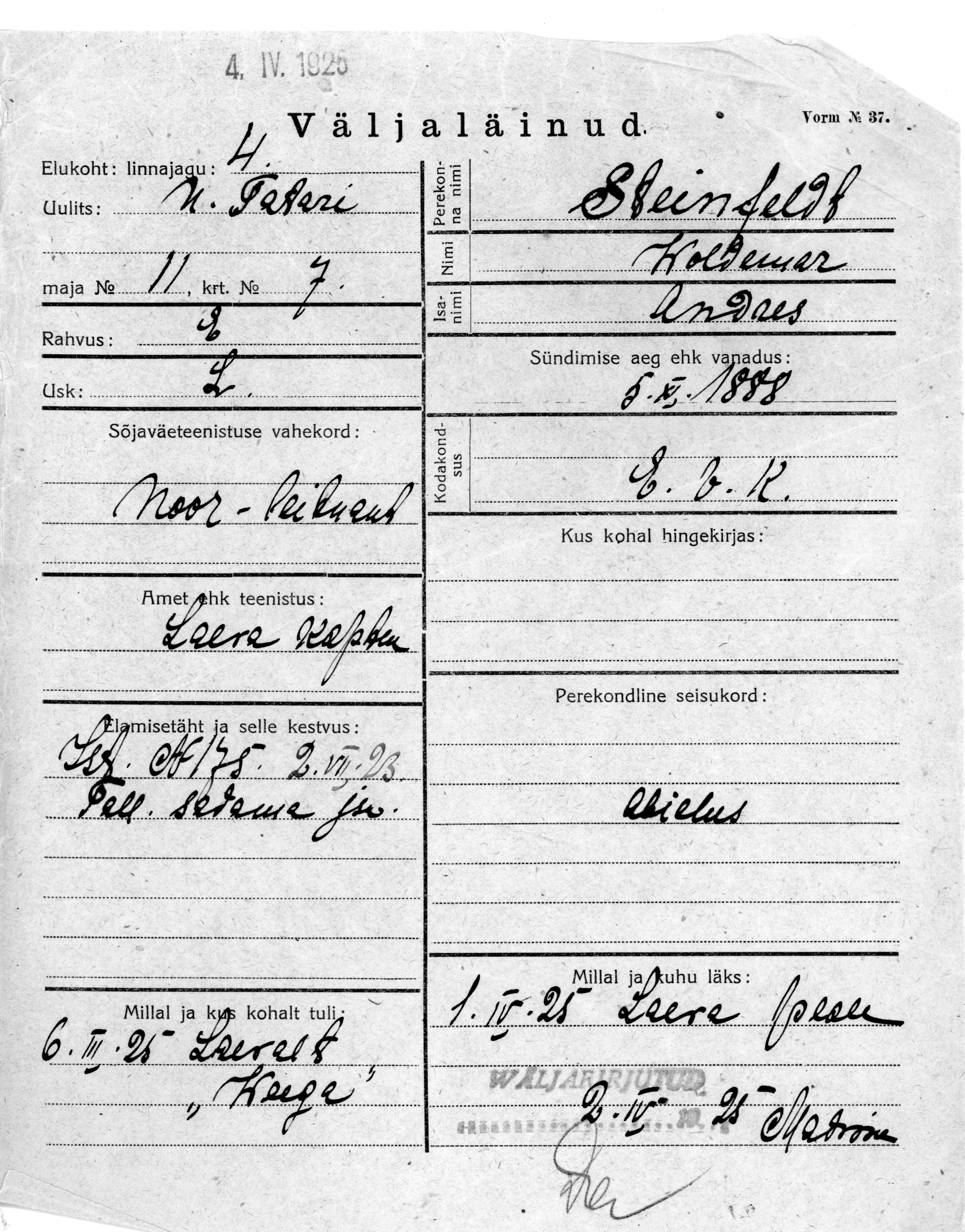 Steinfeldt, Woldemar, Andres