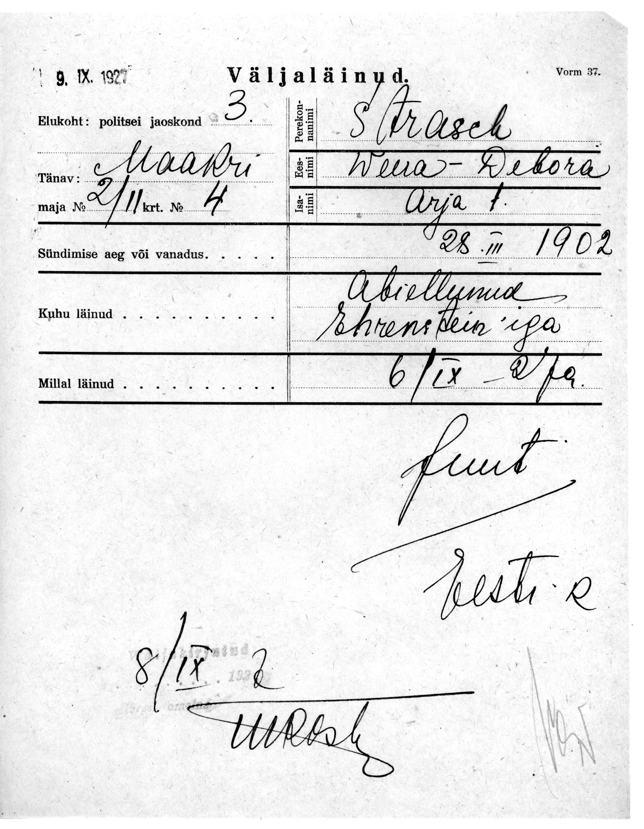 Strasch, Weera-Debora, Arja