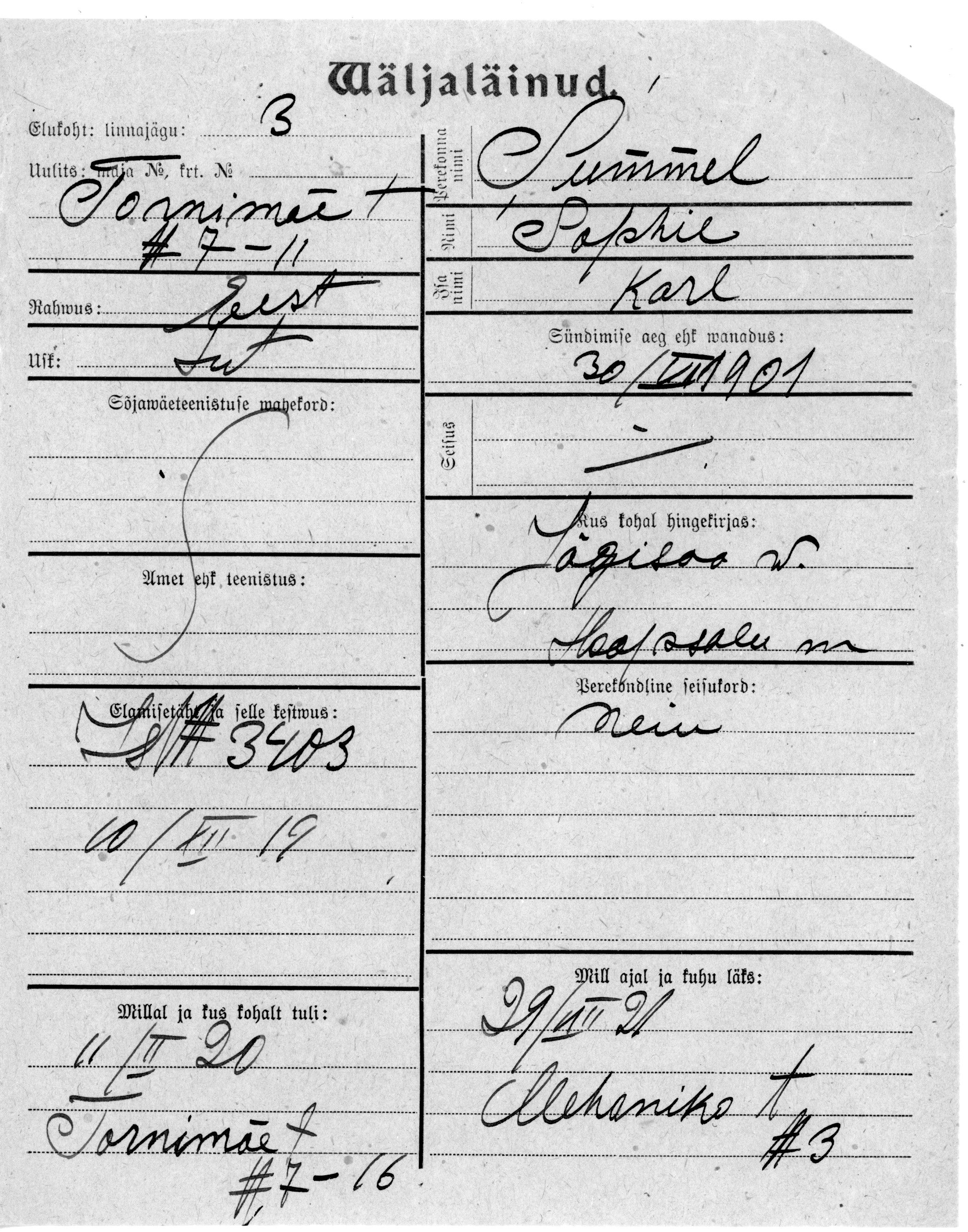 Summel, Sophie, Karl