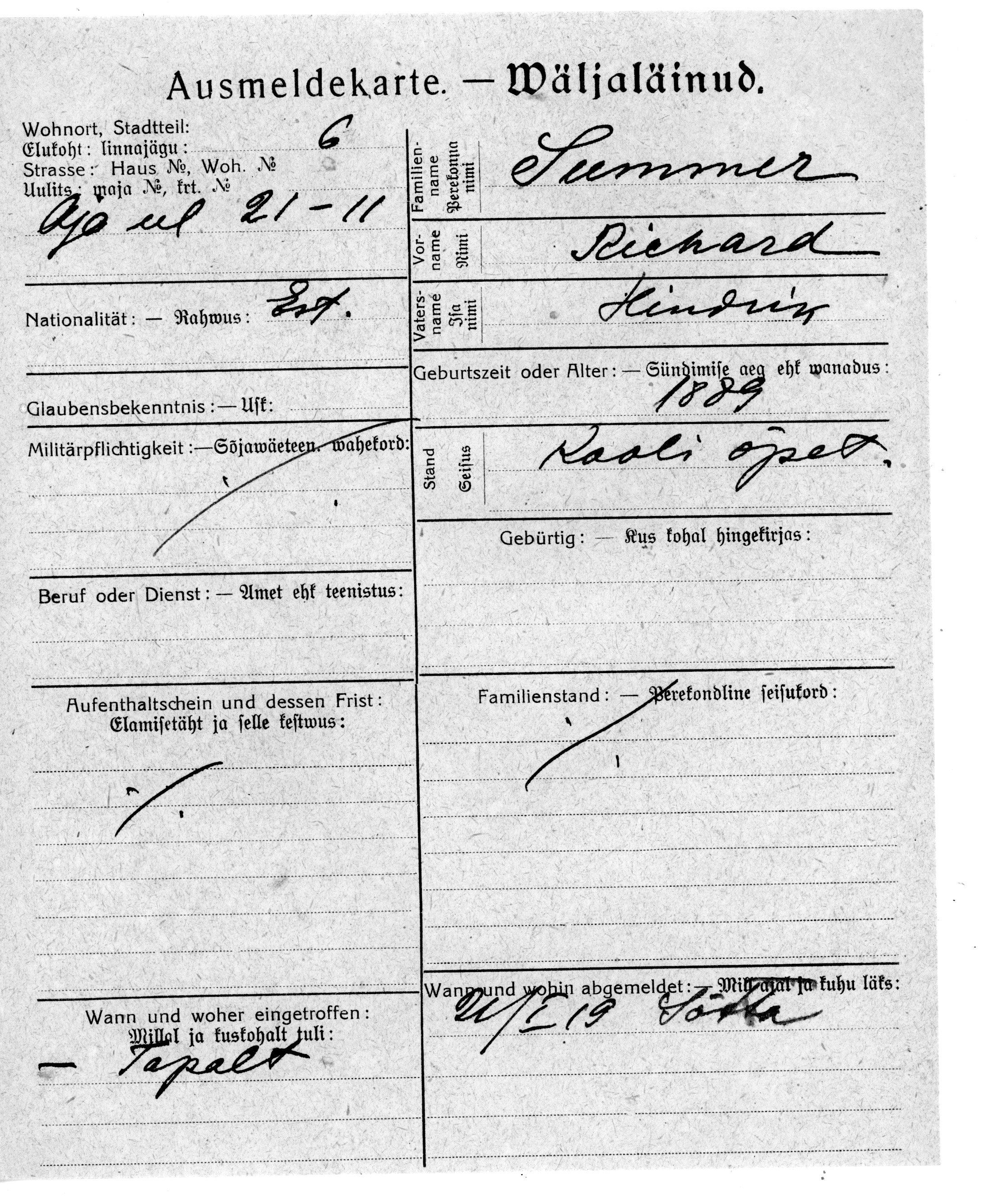 Summer, Richard, Hindrik