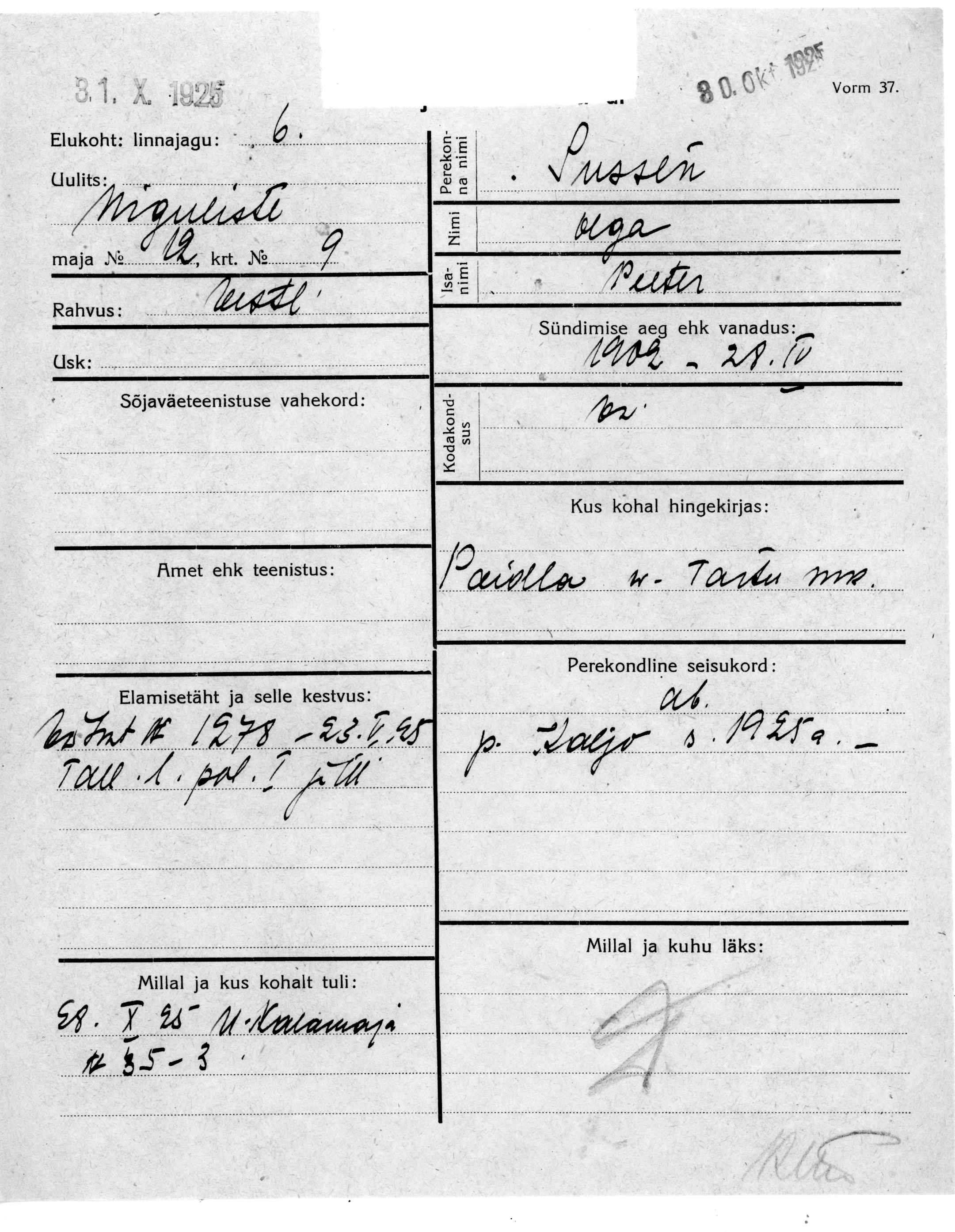 Sussen, Olga, Peeter