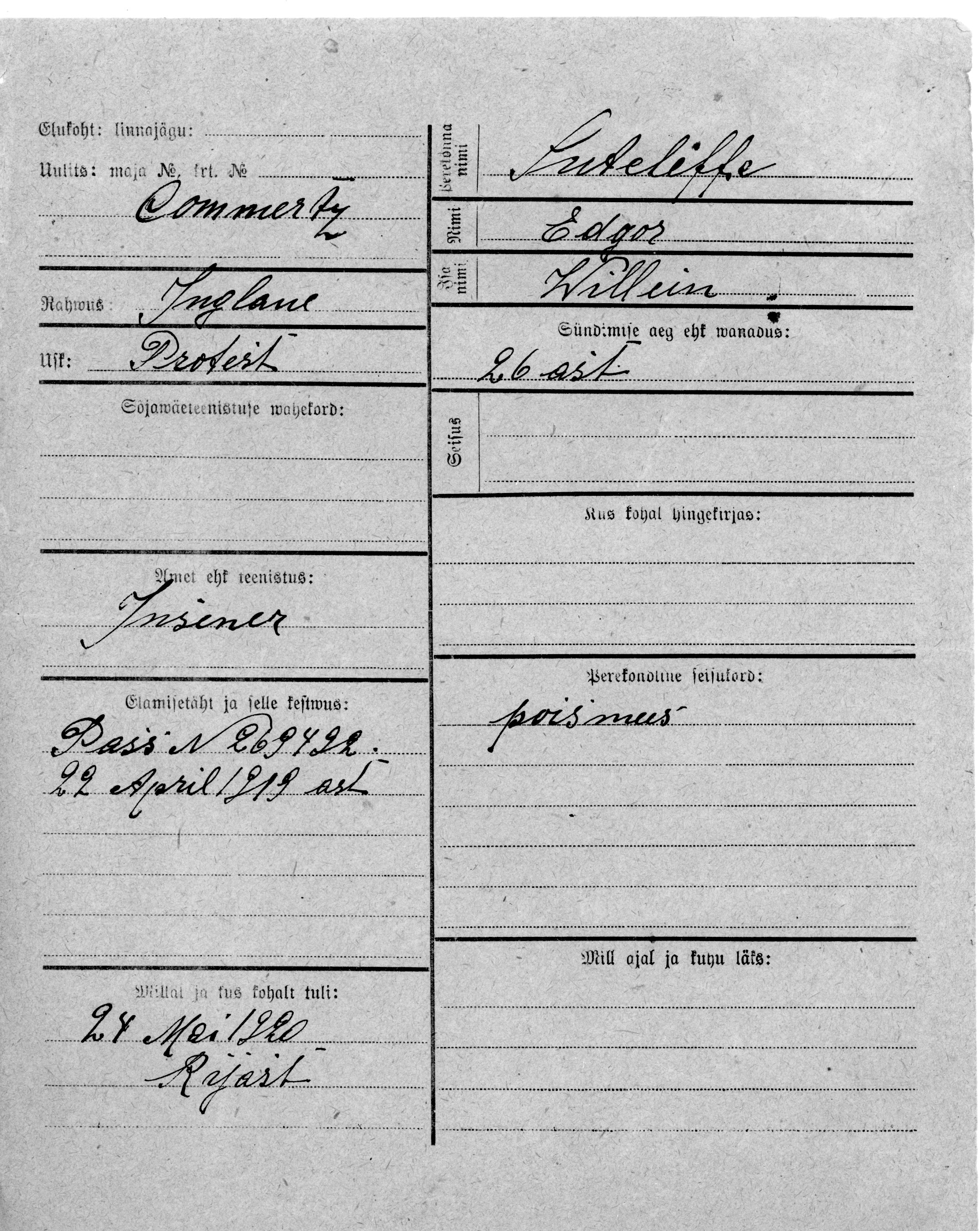 Sutcliffe, Edgor, Willem