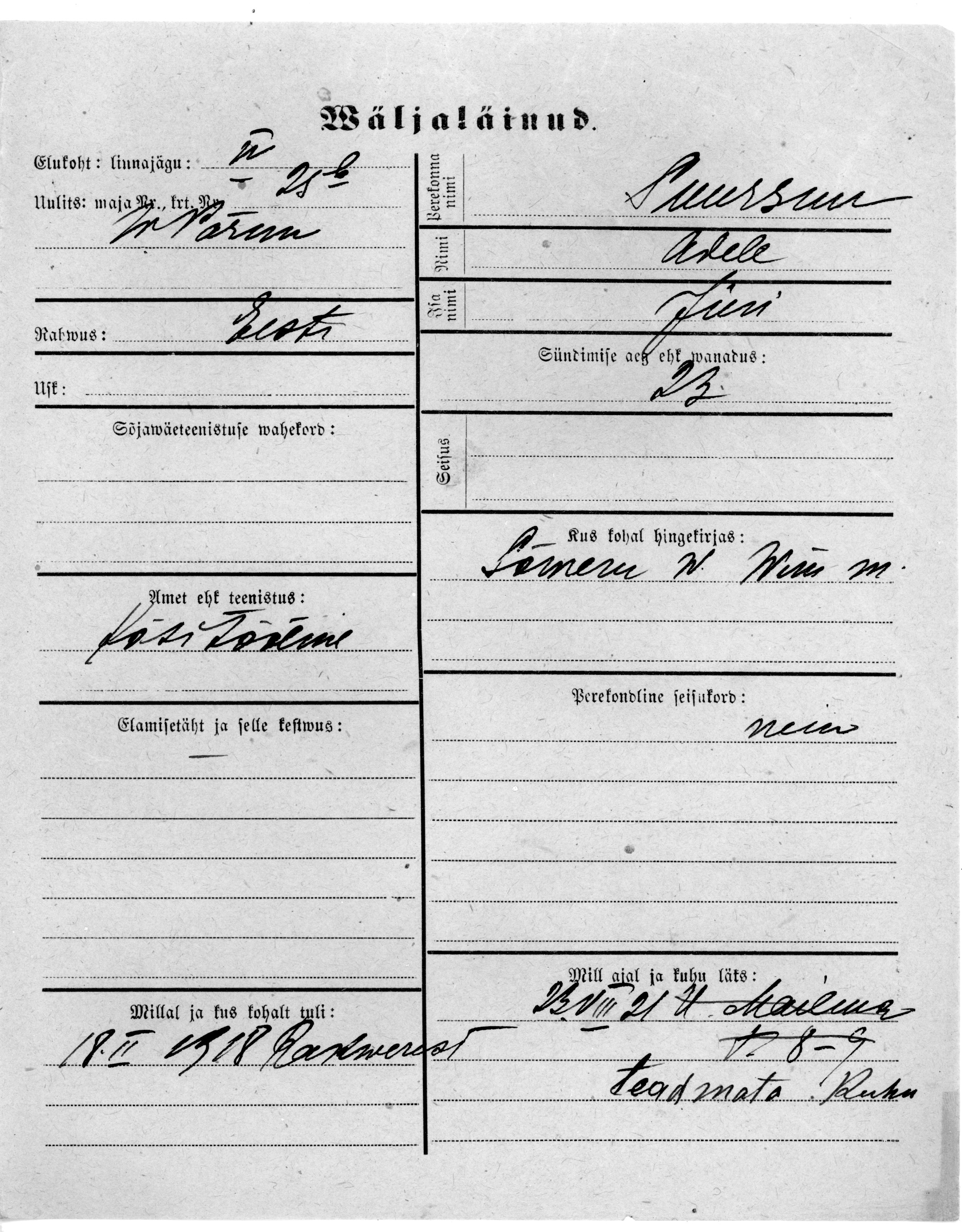 Suursuu, Adele, Jüri