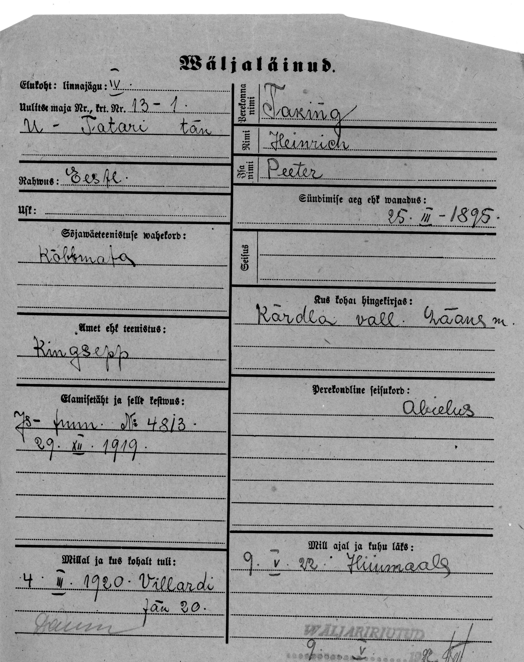 Taking, Heinrich, Peeter