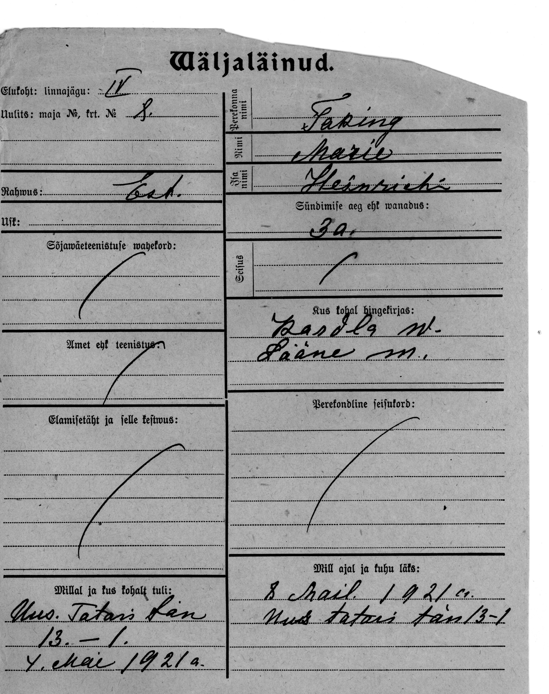 Taking, Marie, Heinrich