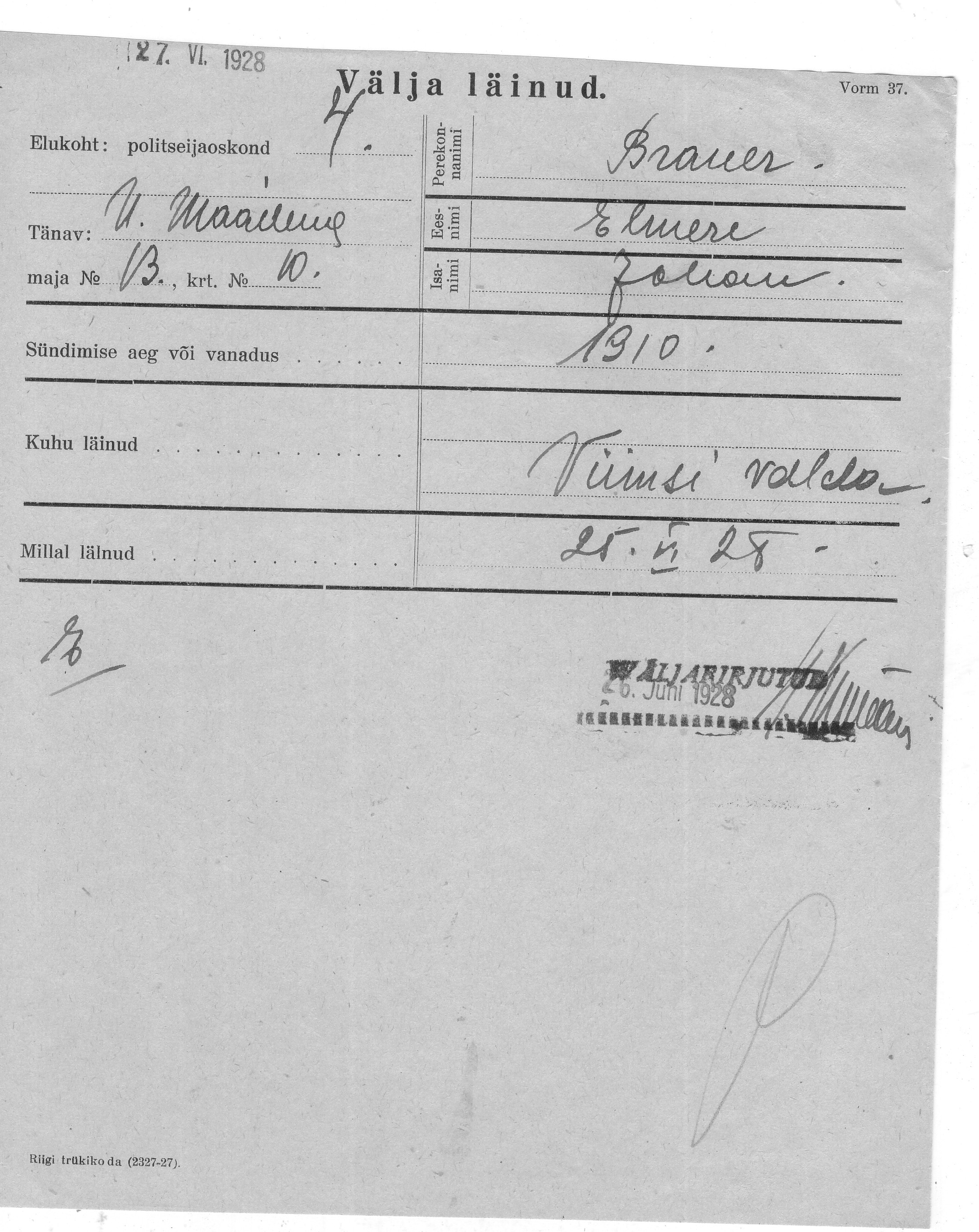 Brauer, Elmere, Johan