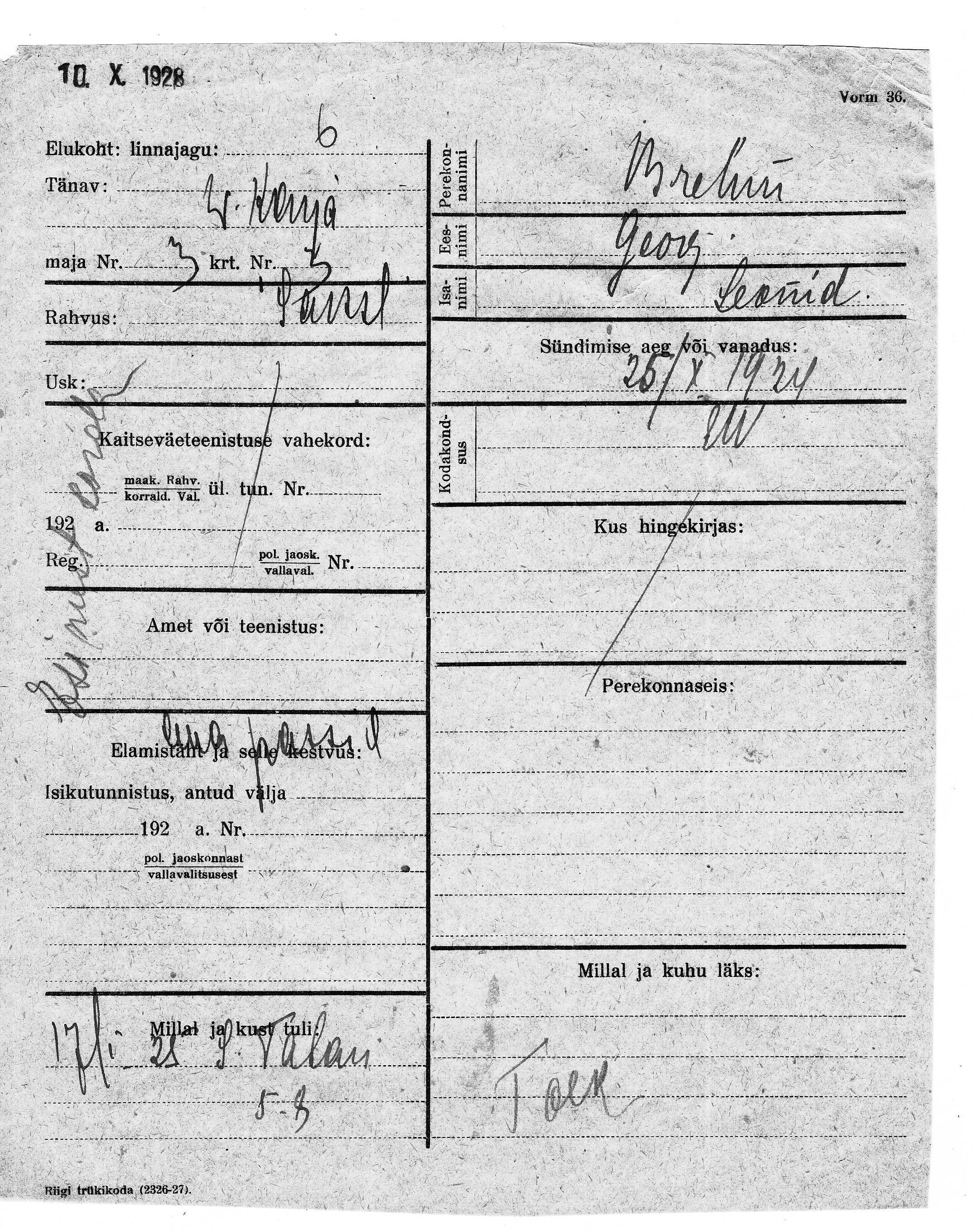 Brehm, Georg, Leonid