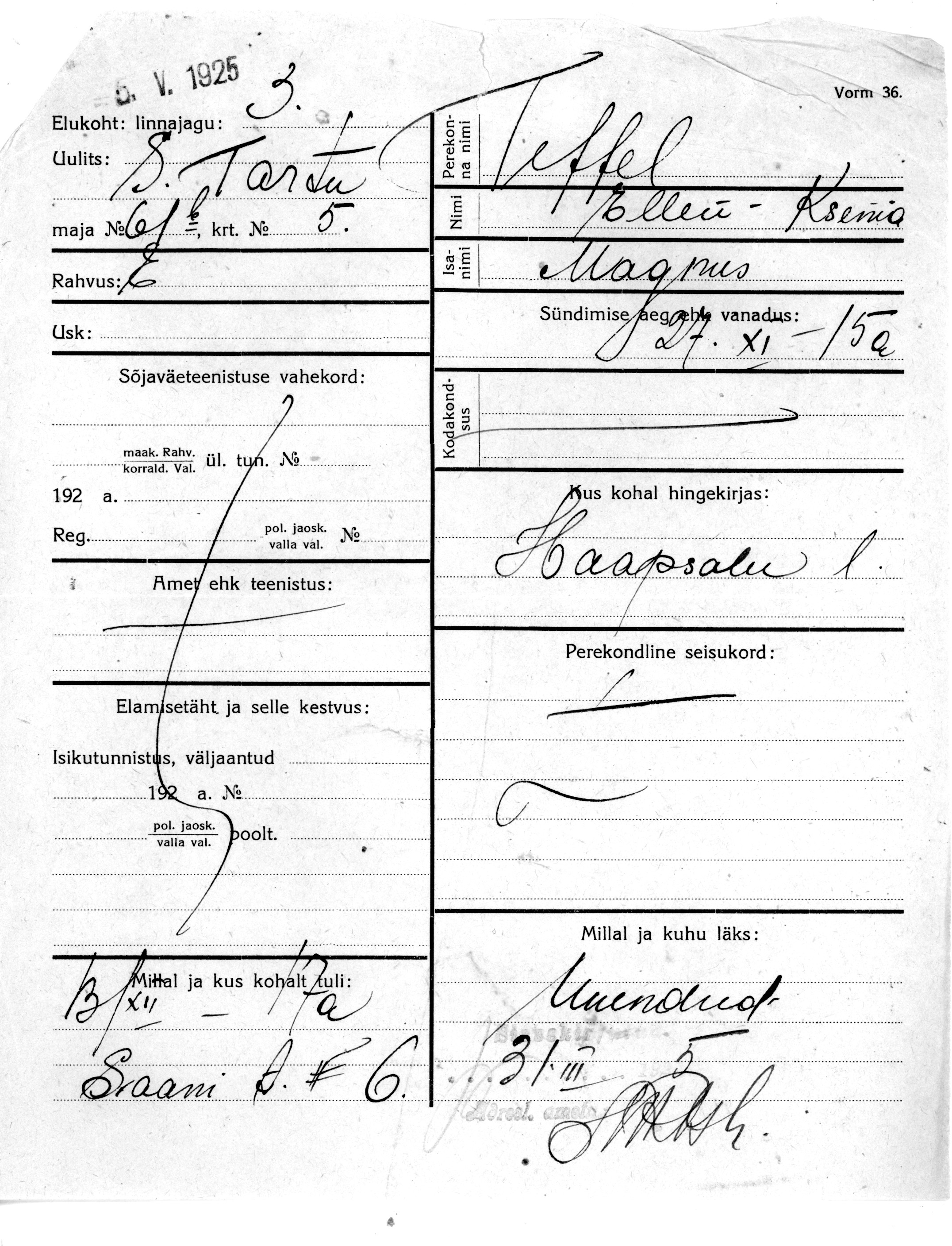 Teffel, Ellen-Ksenia, Magnus