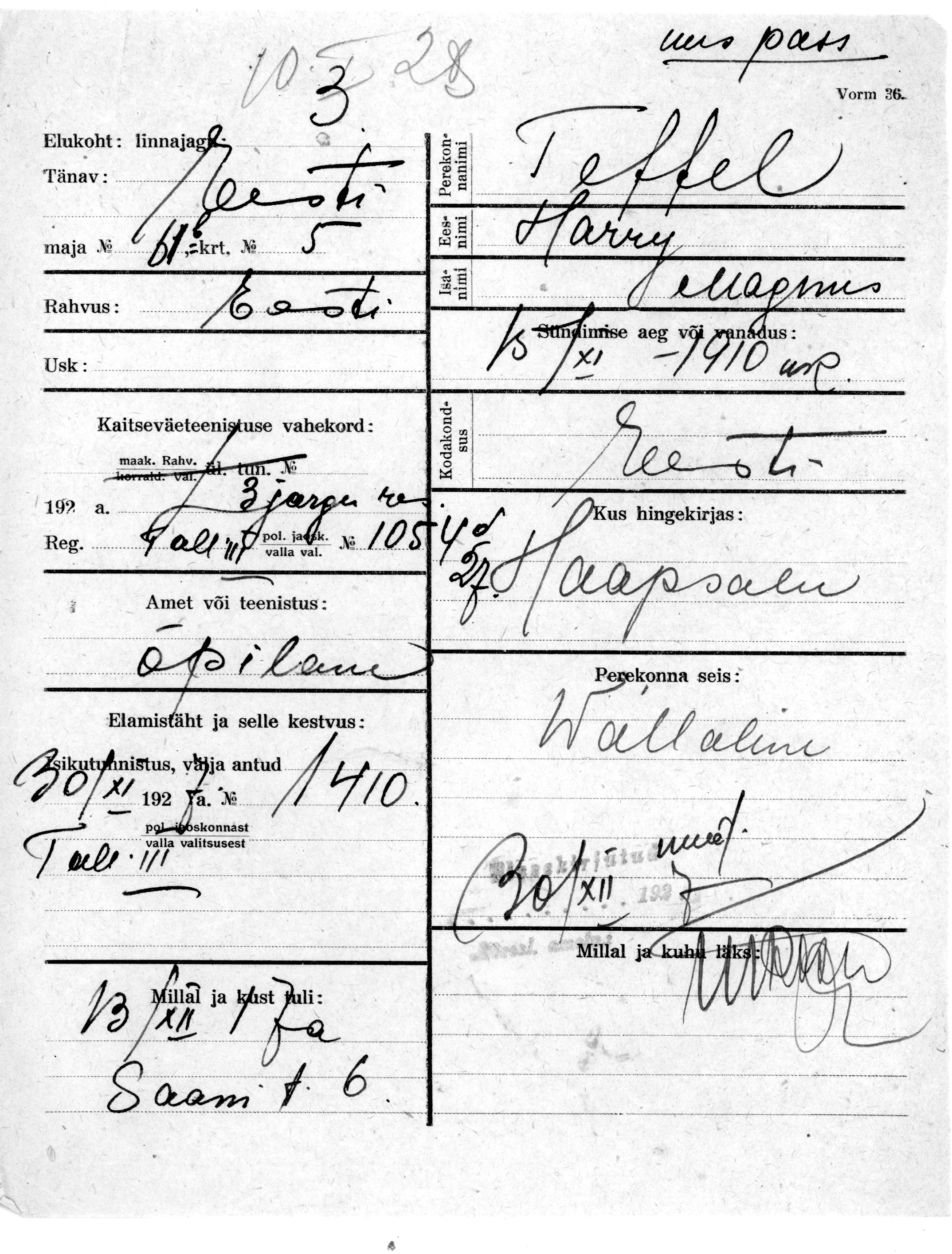 Teffel, Harry, Magnus