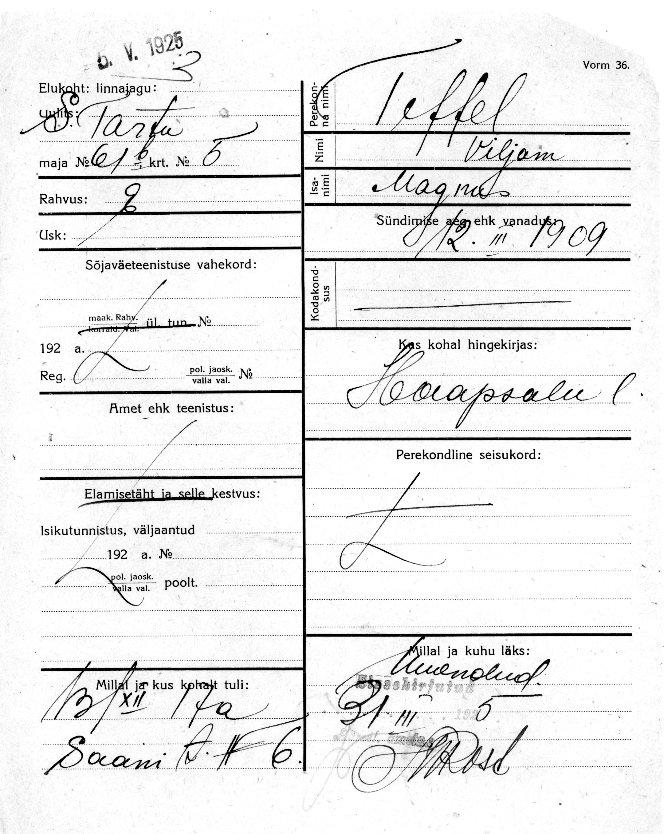 Teffel, Viljam, Magnus