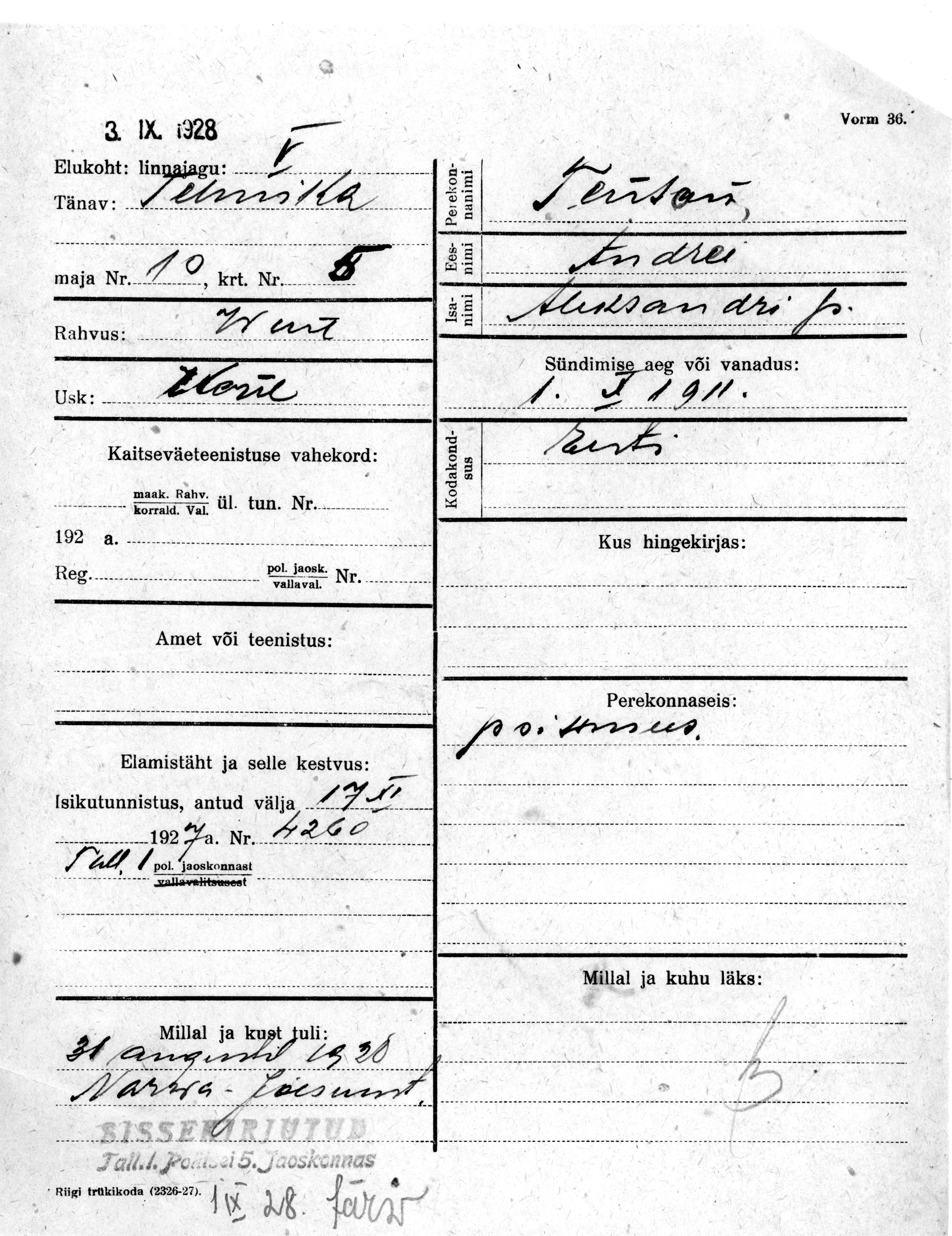 Tenson, Andrei, Aleksander