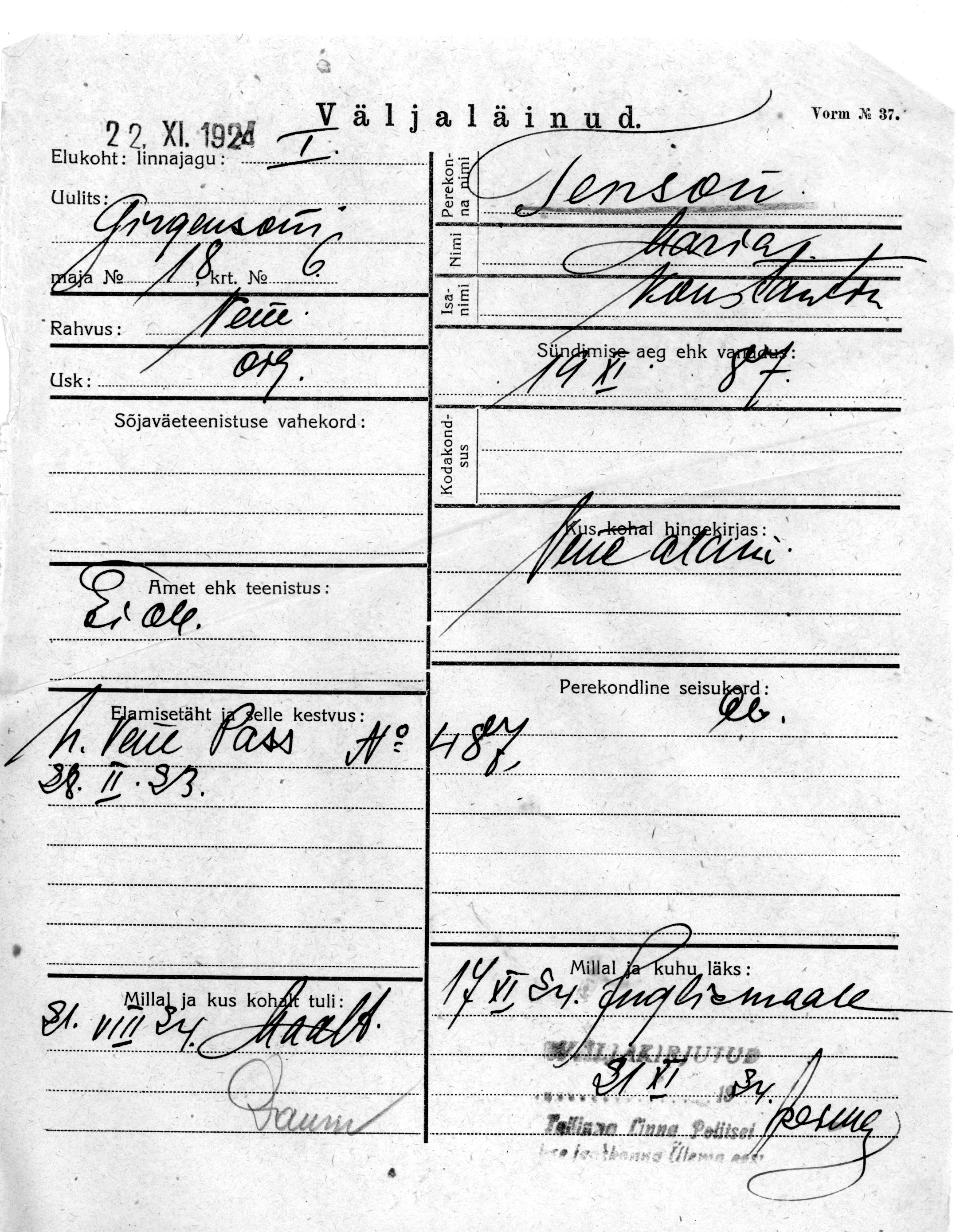 Tenson, Maria, Konstantin