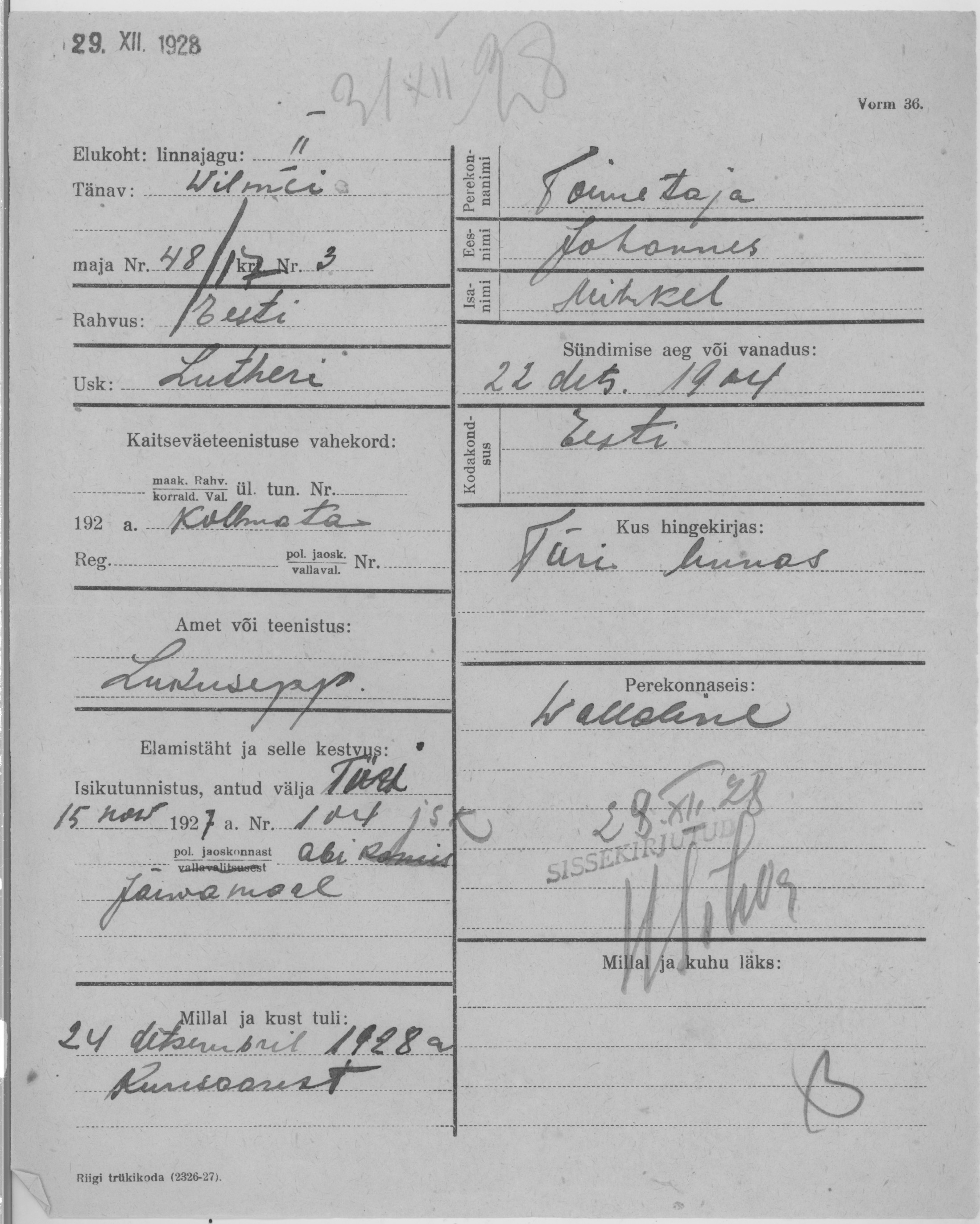 Toimetaja, Johannes, Mihkel