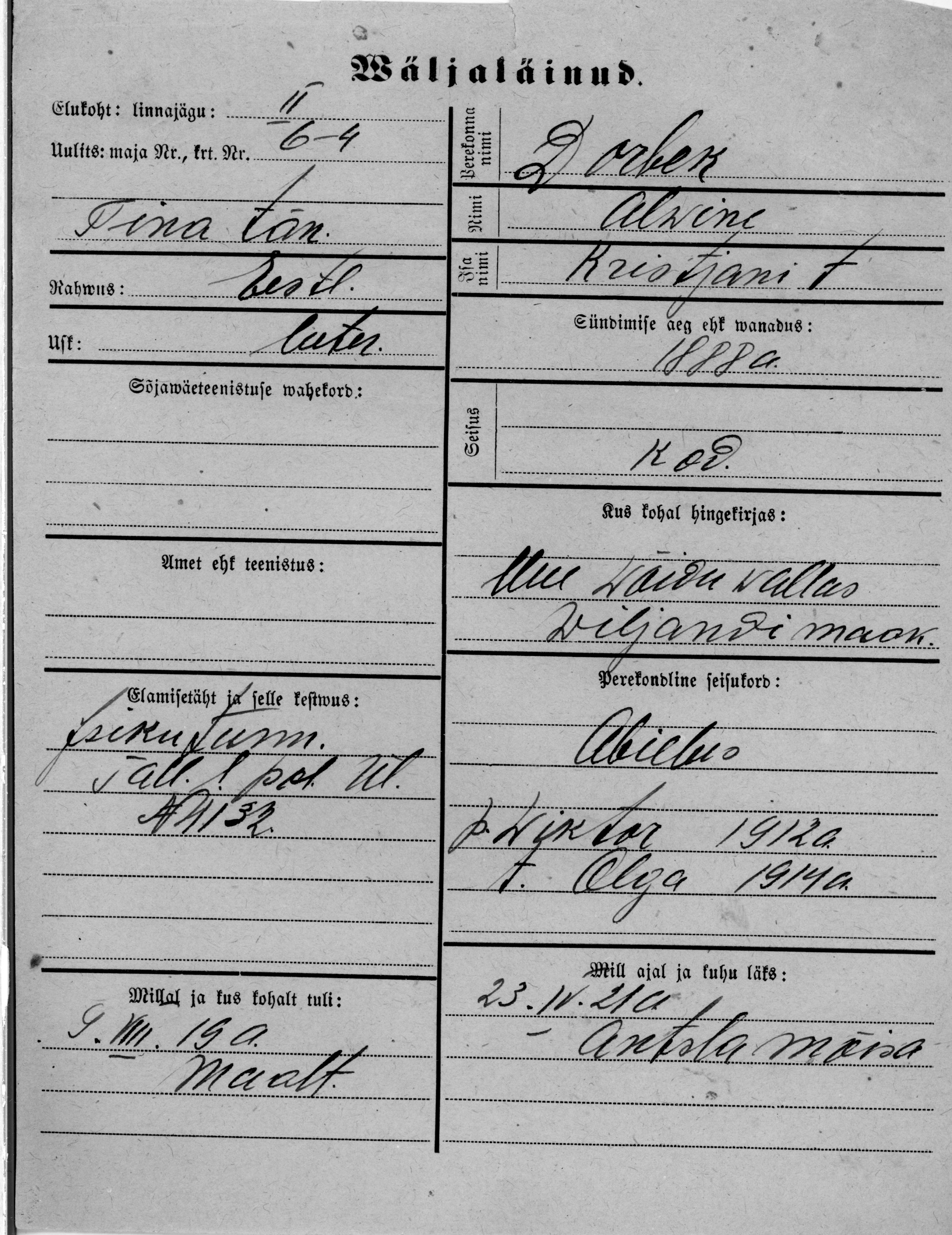 Dorbek, Alvine, Kristjan