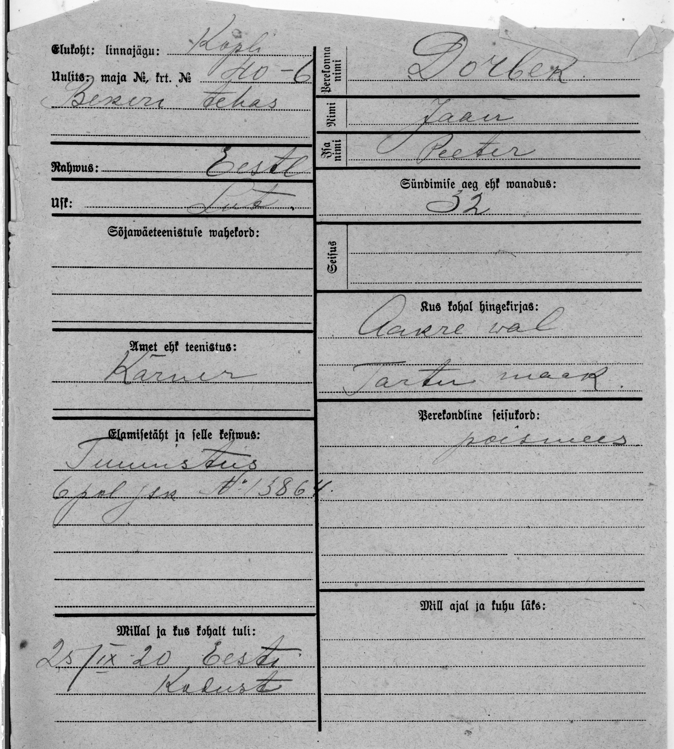 Dorbek, Jaan, Peeter